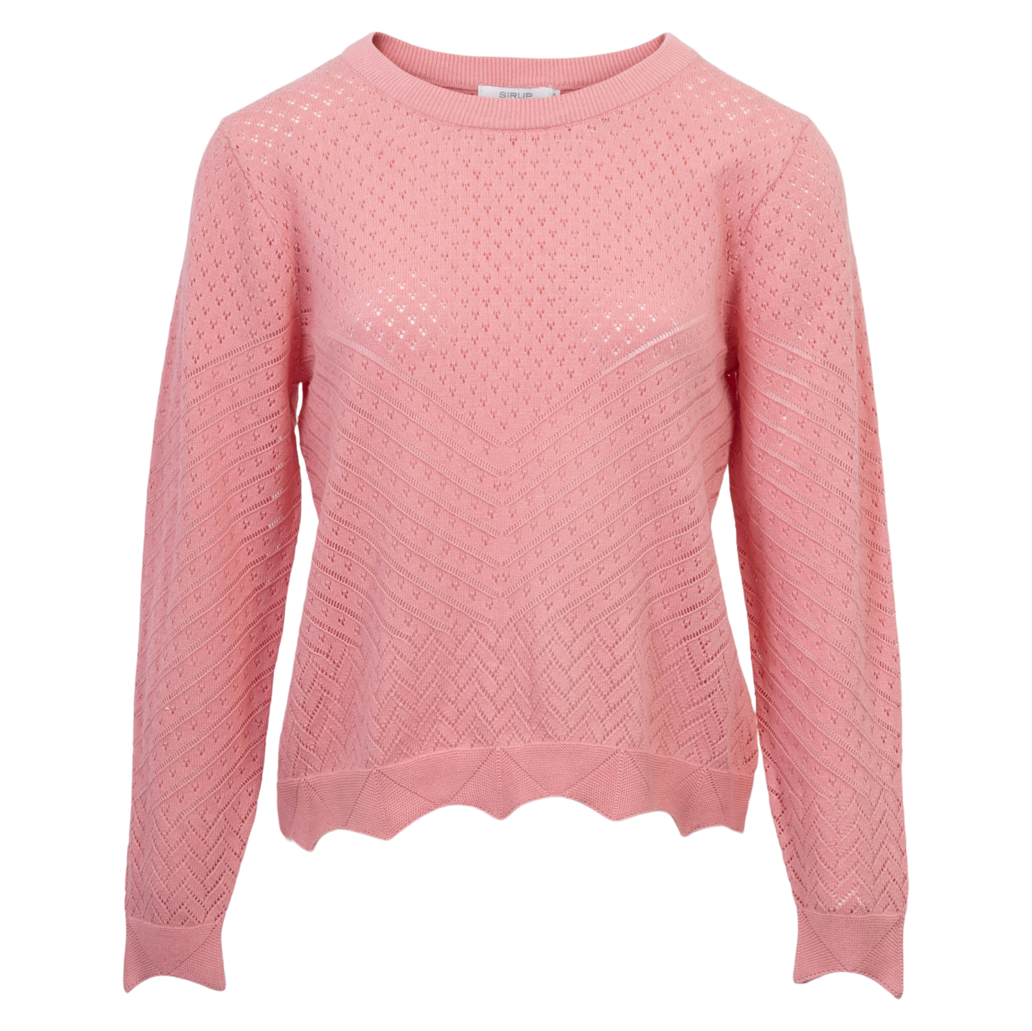 Udsalg på Pointelle Striktrøje til Dame - Geranium Pink