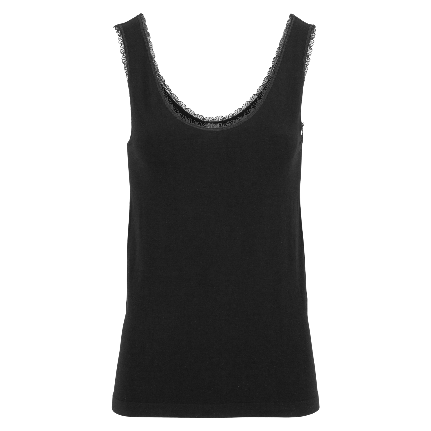 Steenholt Alison Tanktop i Bambus – Sort – Plus Size Tilbud