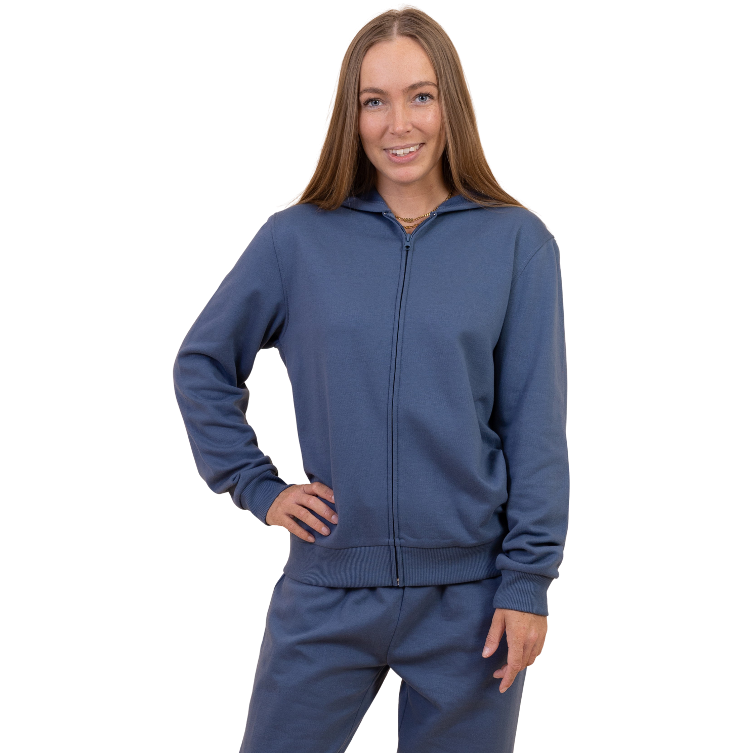Steenholt Boston Dame Hættetrøje Blue Horizon    i Store Plus Size Størrelser