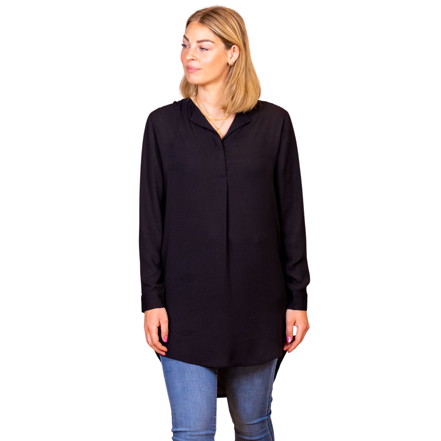 Steenholt Clara Plus Size Kjole – Elegant i Jet Black