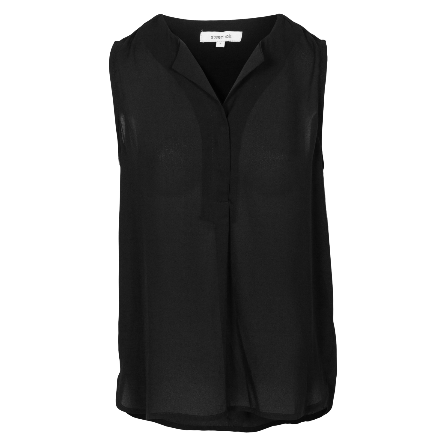 Steenholt Clara Elegant Plus Size Top i Jet Black