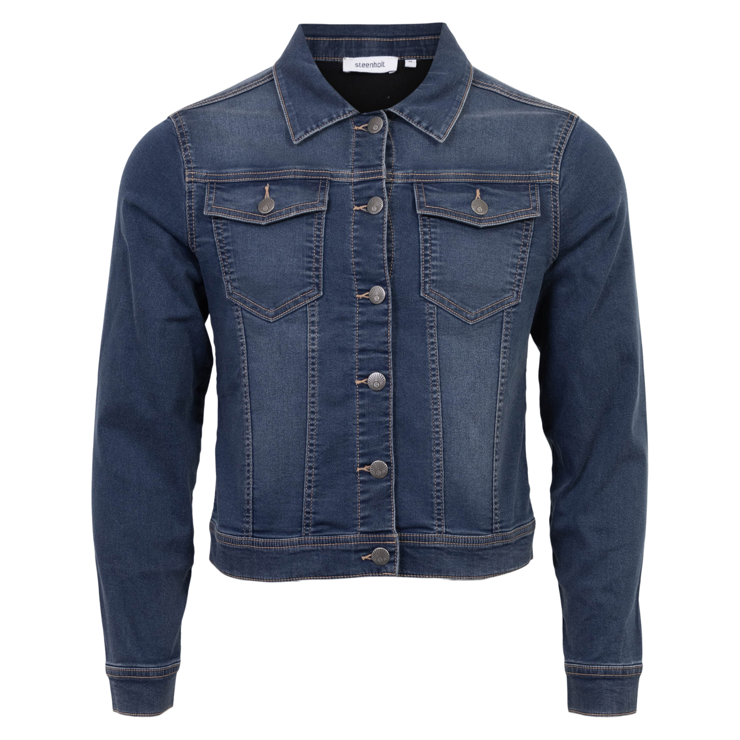 Stilfuld Plus Size Denimjakke til Dame – Blå Elegance!