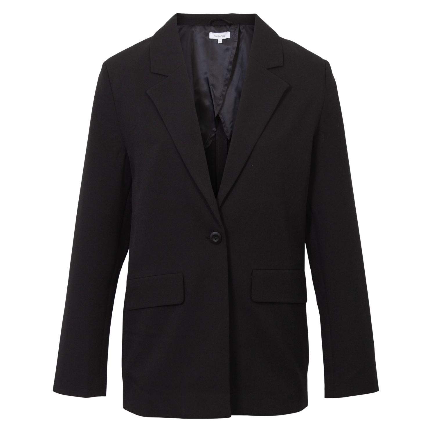 Steenholt Sharon Plus Size Blazer til Dame – Sort Elegance