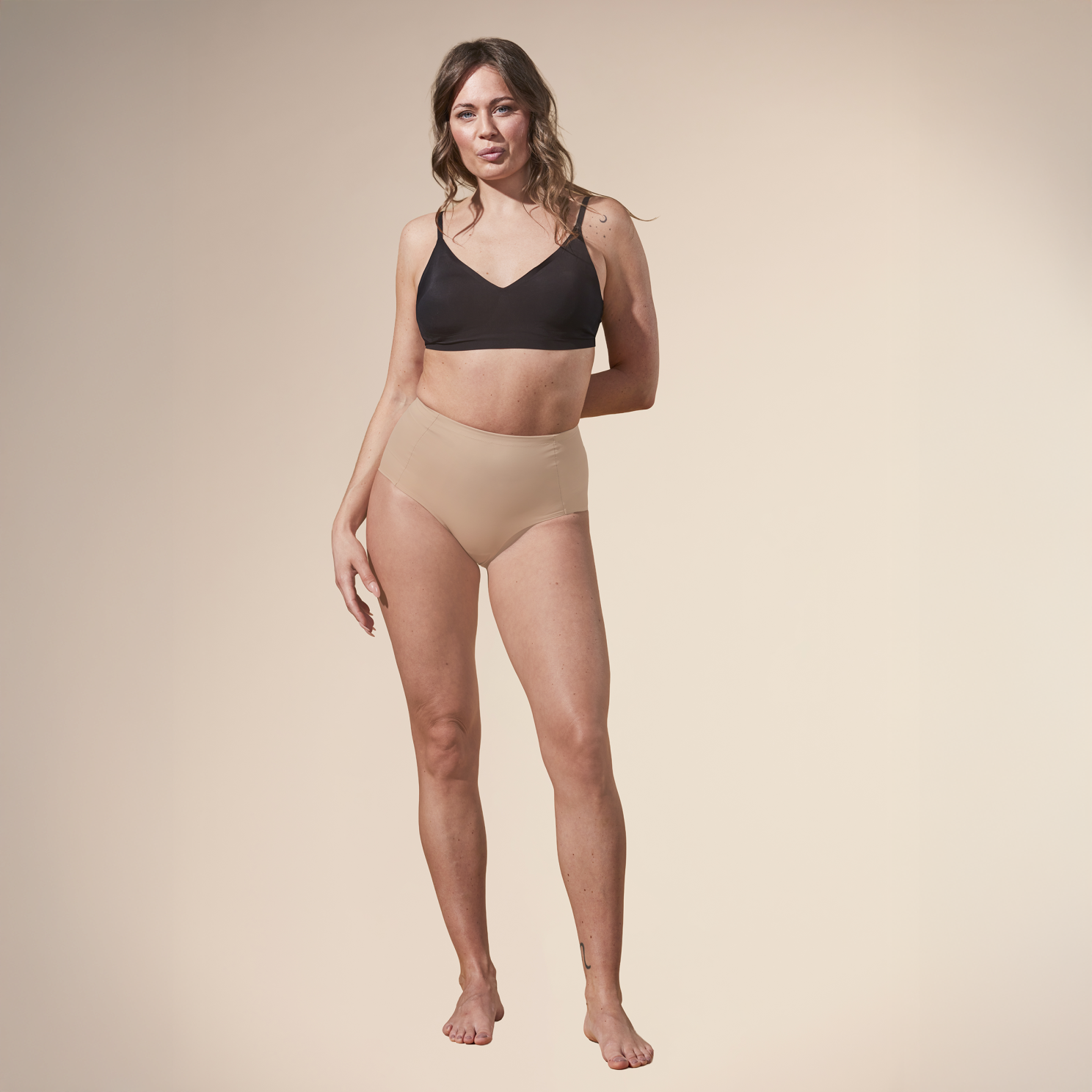 Support Hero Dame Shapewear i Beige – Plus Size Tilbud