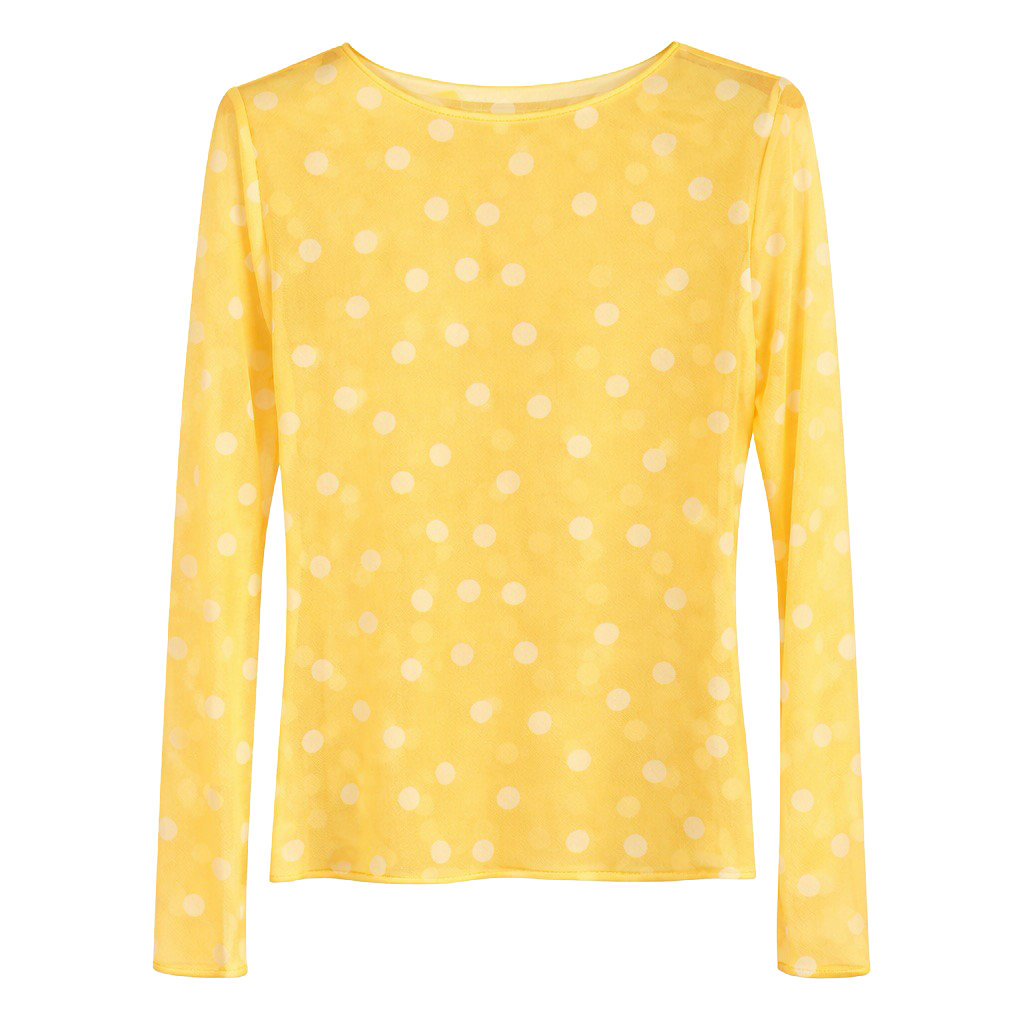 Vanting Dame Top   Mesh Yellow     i Store Plus Size Størrelser