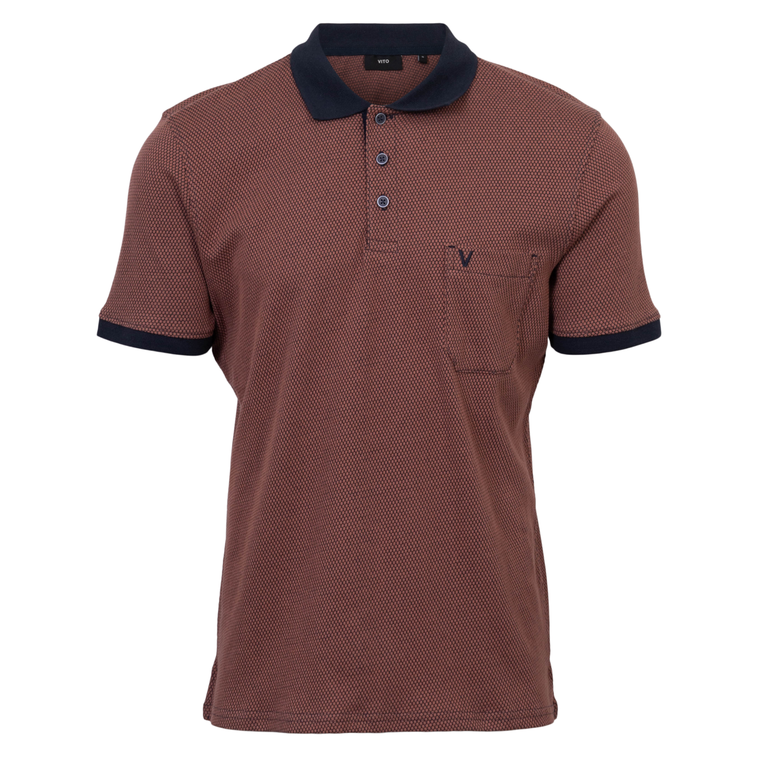 Vito Dorset Herre Polo i Henna Rød - Plus Size Tilbud