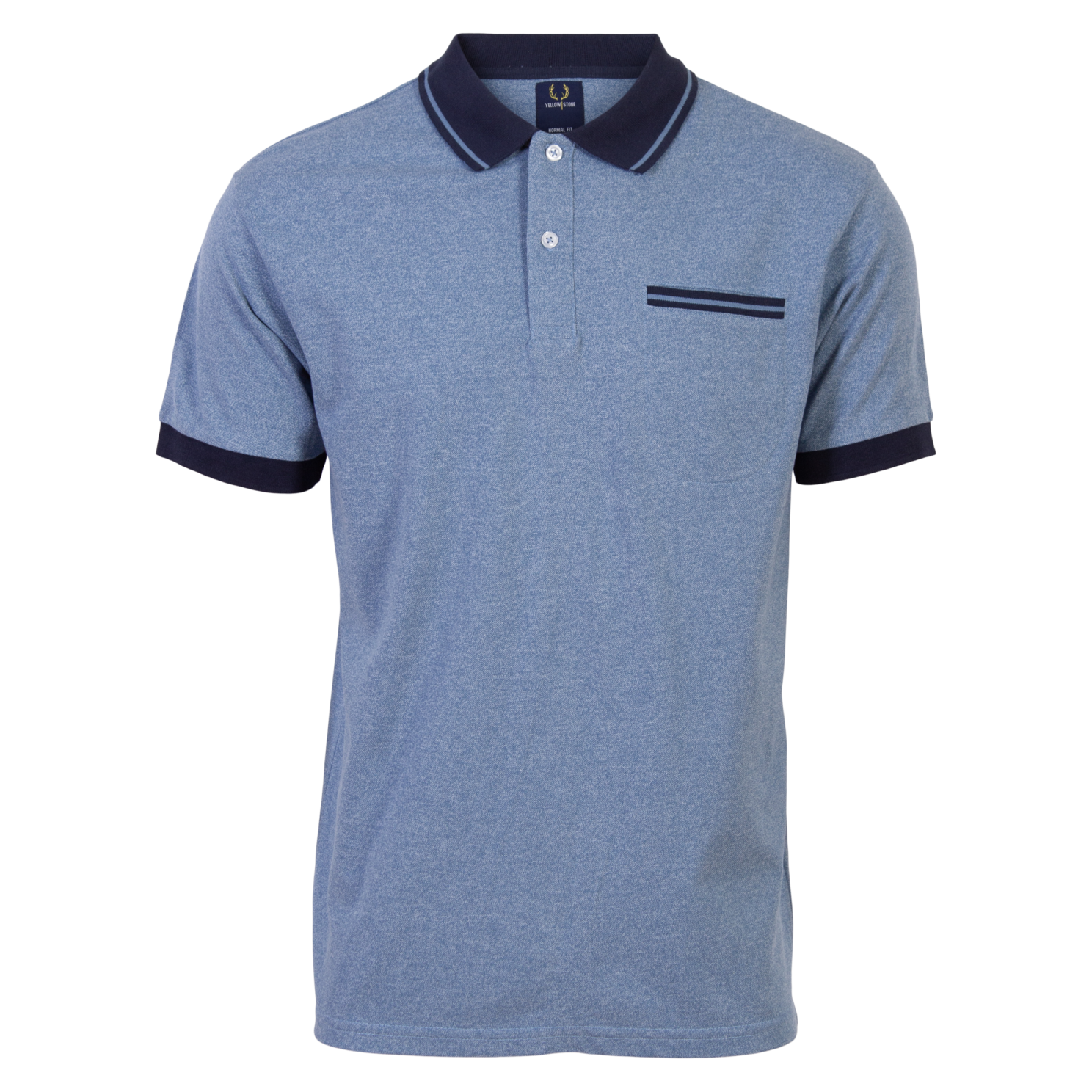 Yellowstone Eagle Herre Polo – Lys Blå Meleret Stil
