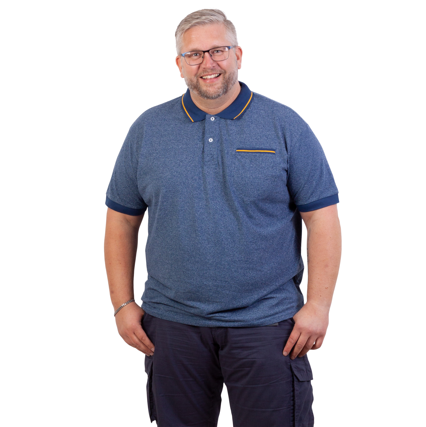 Yellowstone Eagle Herre Polo i Navy Melange – Fantastisk Tilbud!