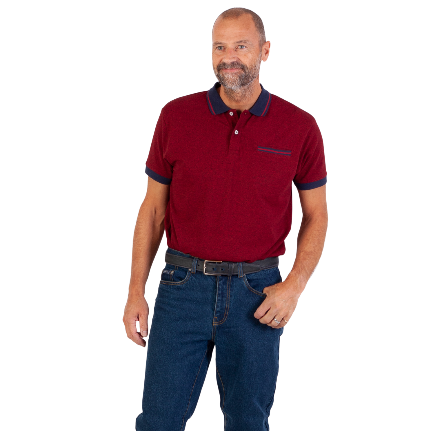 Yellowstone Eagle Herre Polo i Tango Rød – Plus Size Tilbud