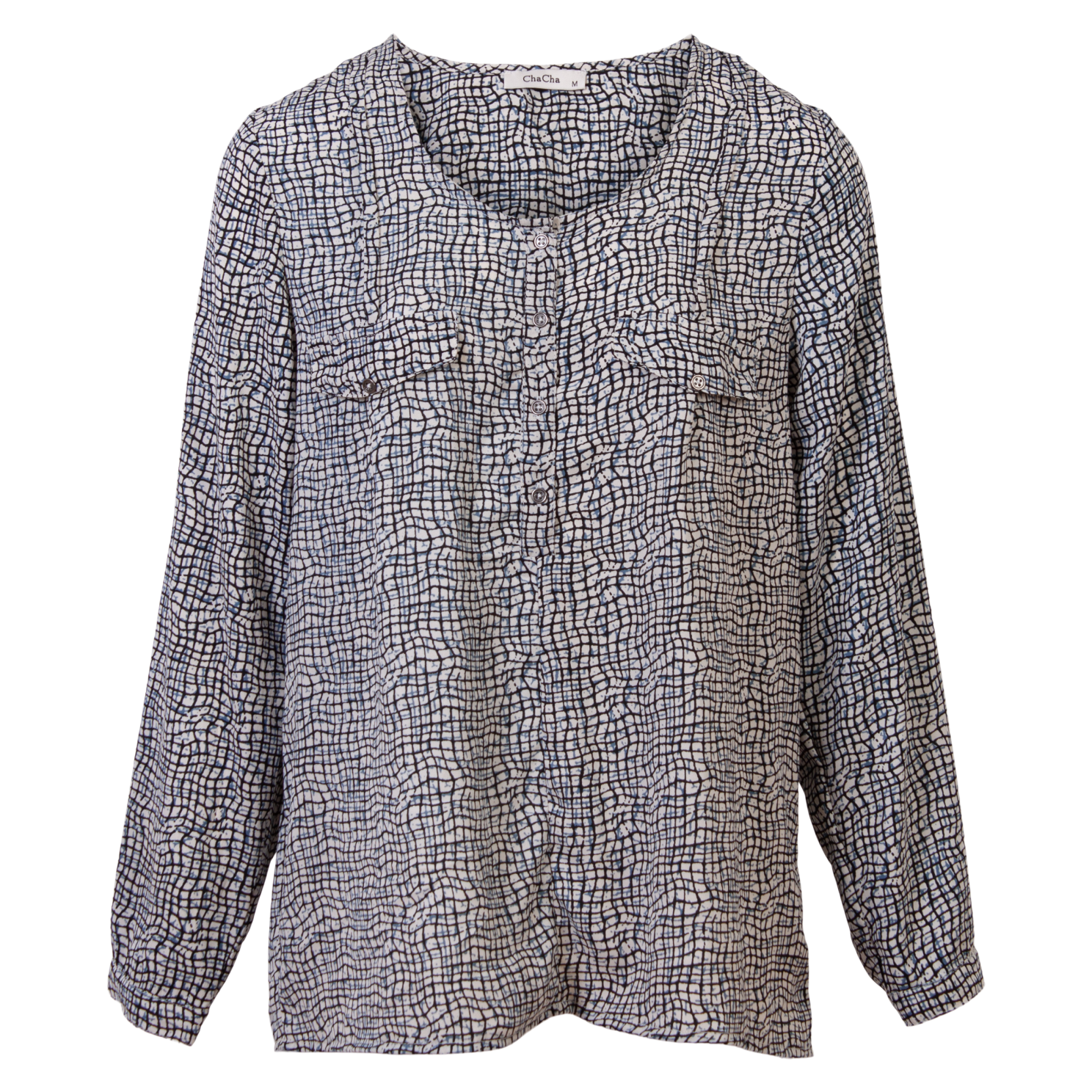 Elegant Plus Size Bluse med Mønster - Black Friday Tilbud!