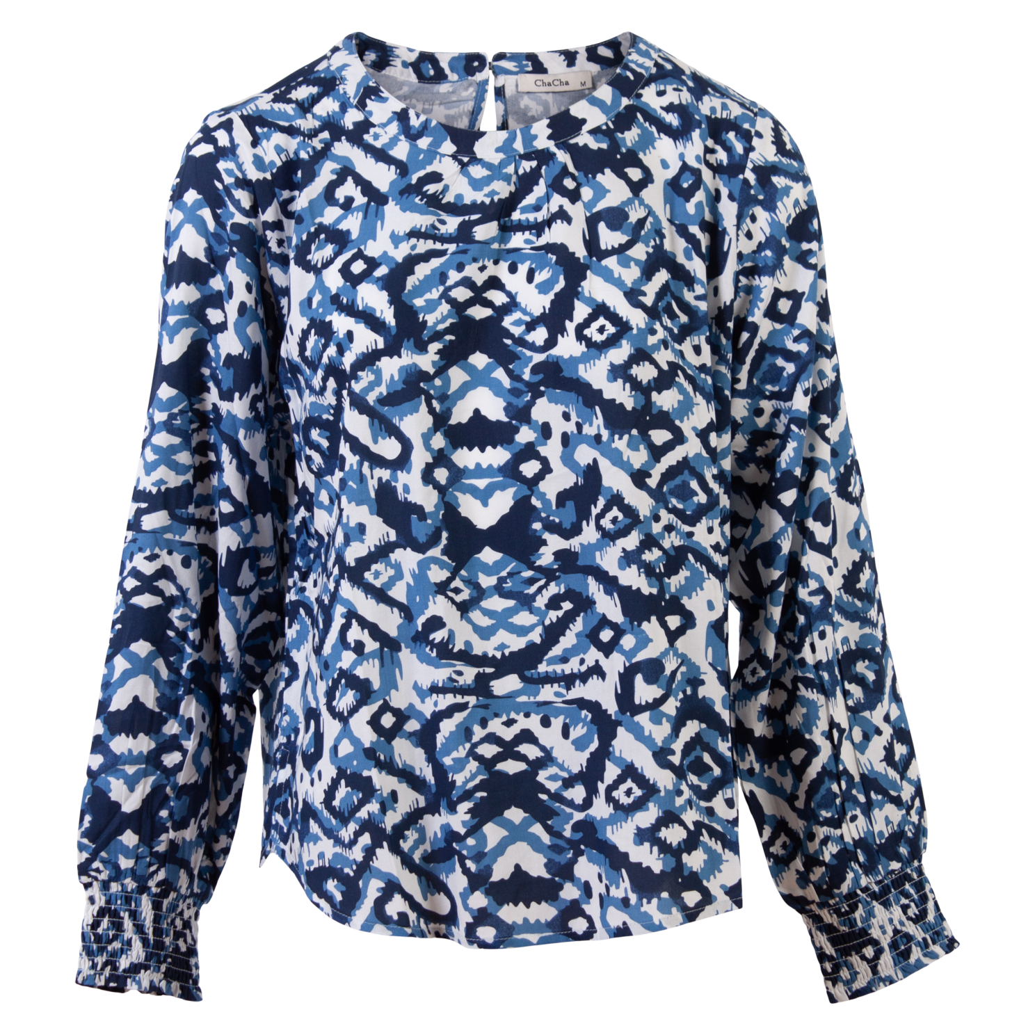 Elegant Blå Plus Size Damebluse til Hverdag og Fest