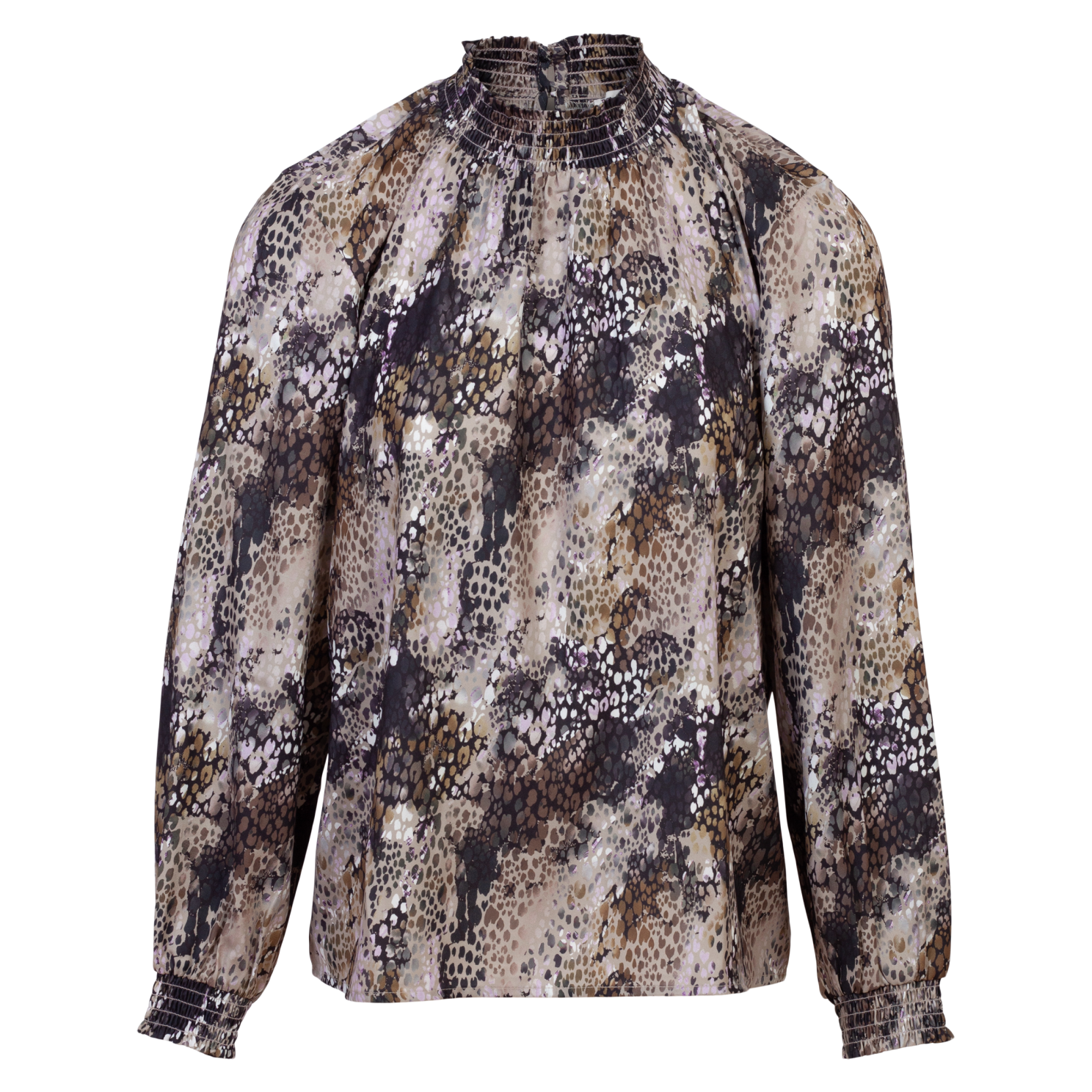 Moderne Plus Size Slangeprint Bluse – Stilfuld Elegance