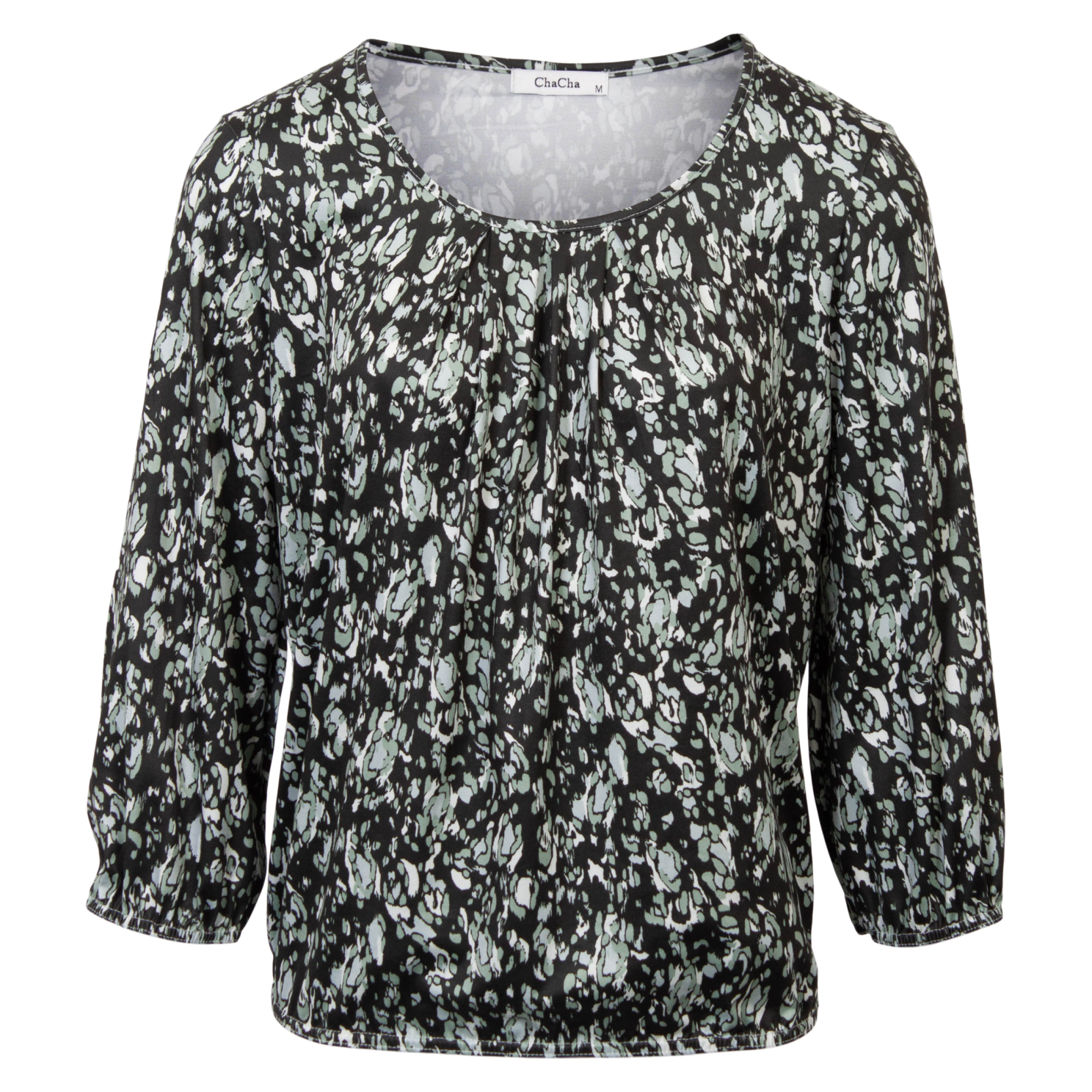 Zbyz Plus Size Dame Bluse – Grøn Combi – Fantastisk Tilbud!
