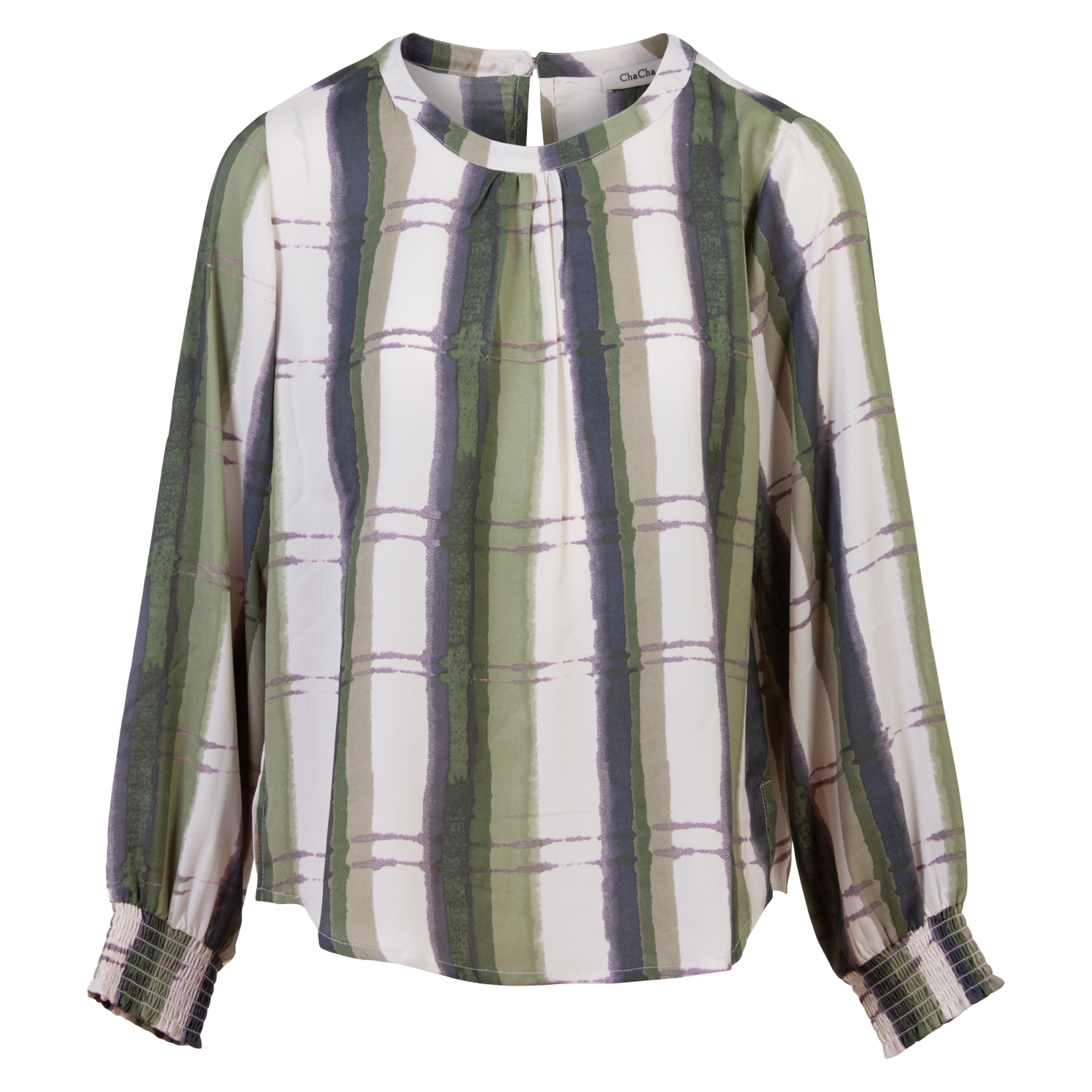Zbyz Plus Size Bluse til Dame – Khaki med Print på Udsalg