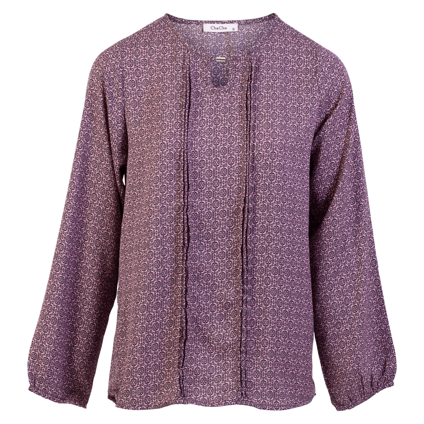 Elegant Bluse med Flæser og Print til Damer - Must-Have!