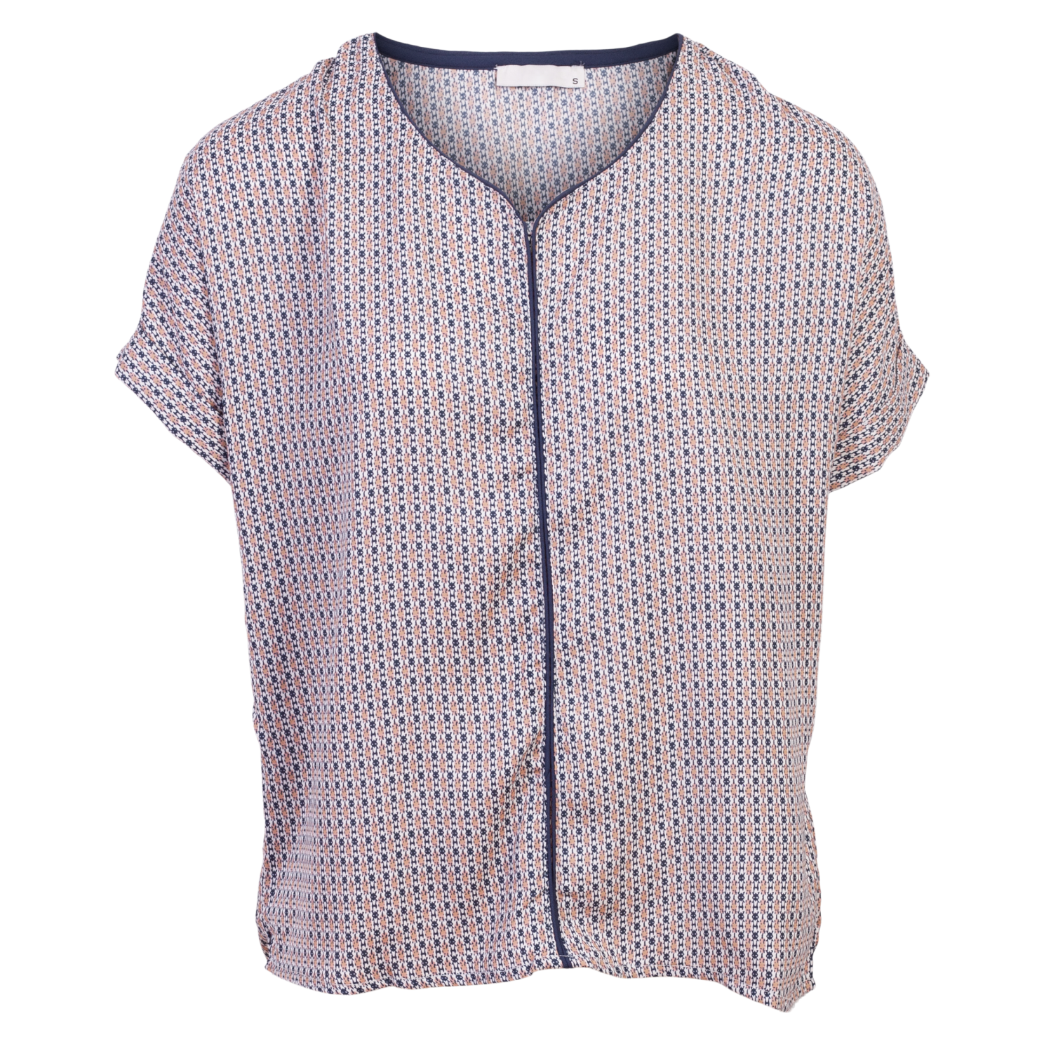 Elegant Plus Size Bluse med Farverigt Print til Enhver Begivenhed