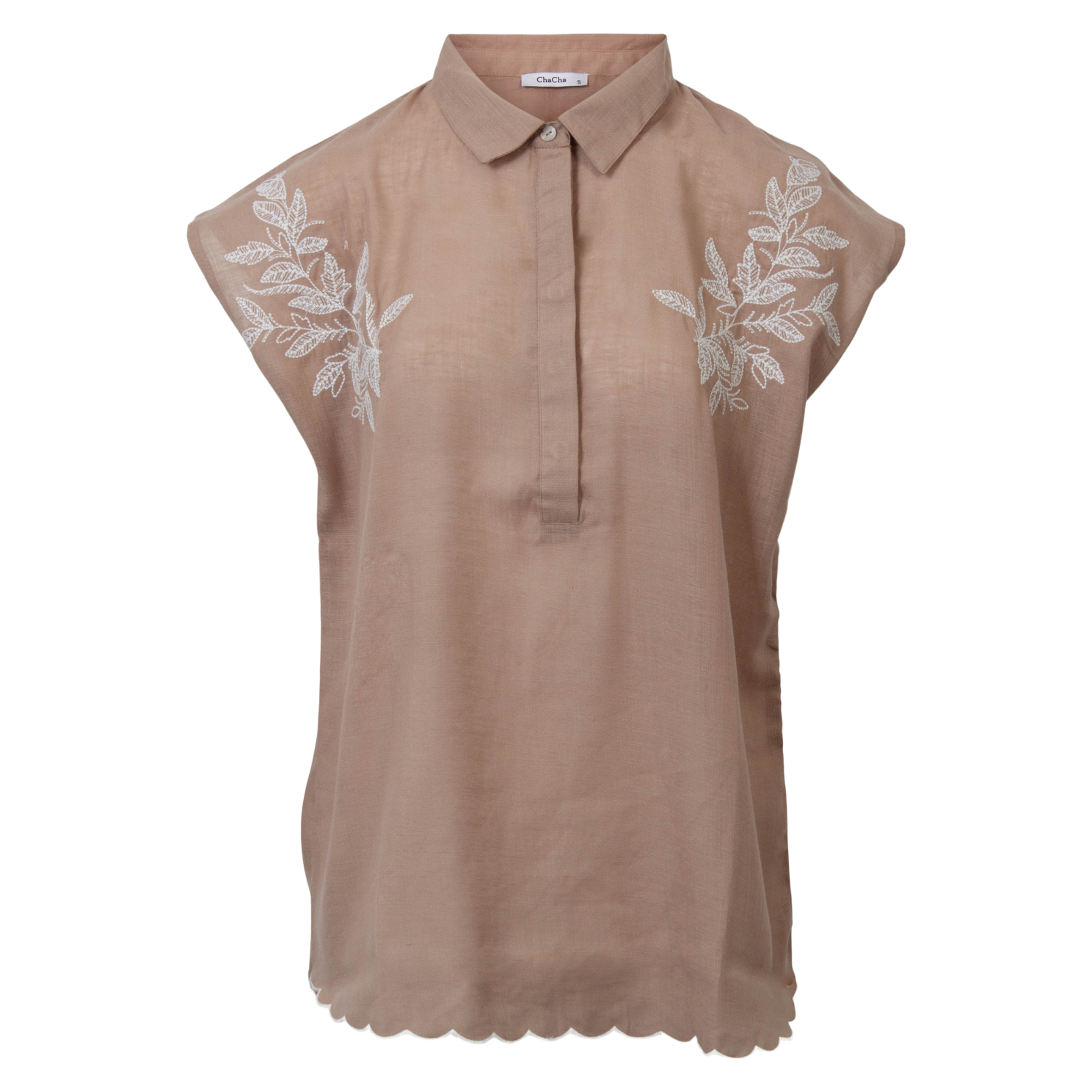 Zbyz Beige Plus Size Kortærmet Skjorte – Stilfuld Komfort