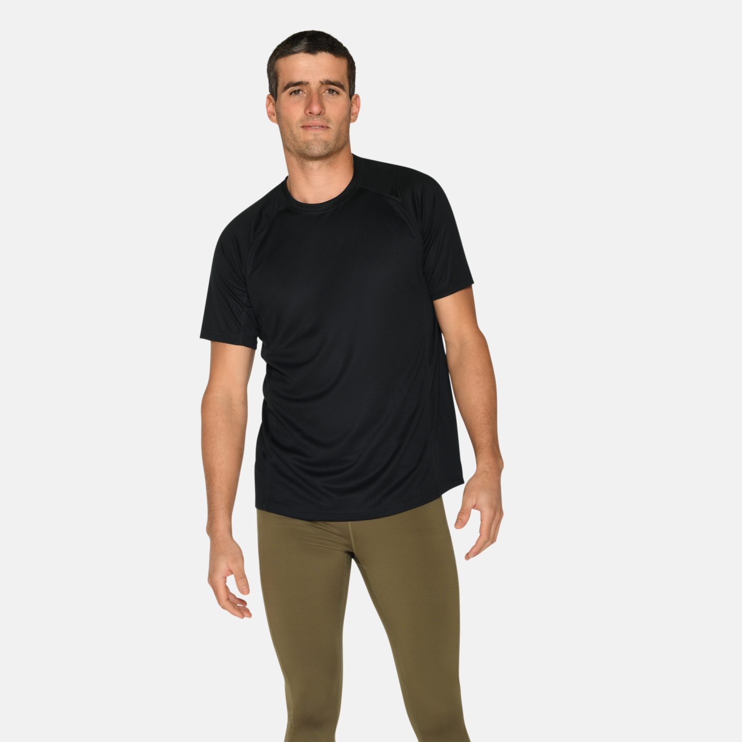 Zebdia Herre Trænings T-shirt – Sort Plus Size Tilbud