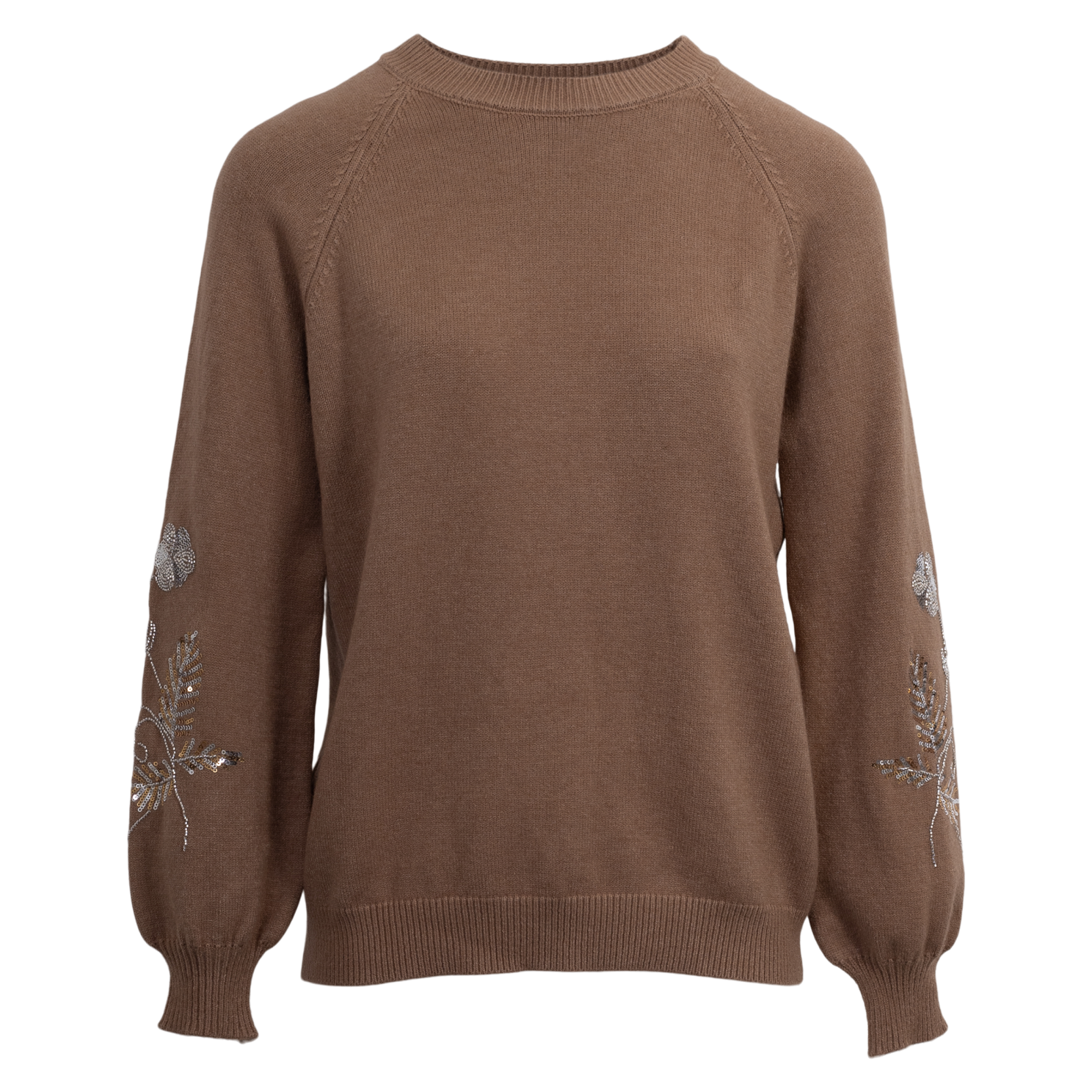 Anyway Dame Striktrøje Camel     i Store Plus Size Størrelser