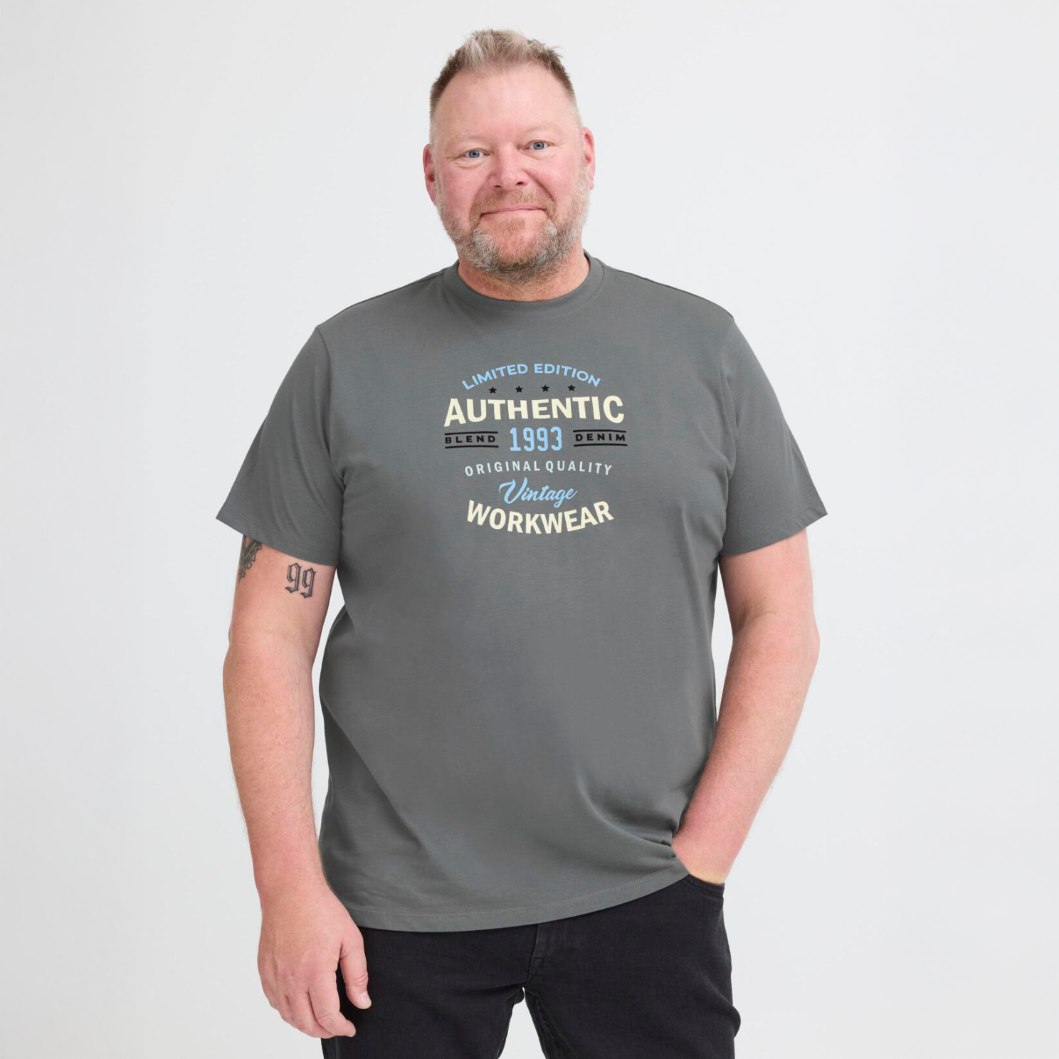 Blend Bhkubert Herre T-shirt – Iron Gate Tilbud i Plus Size