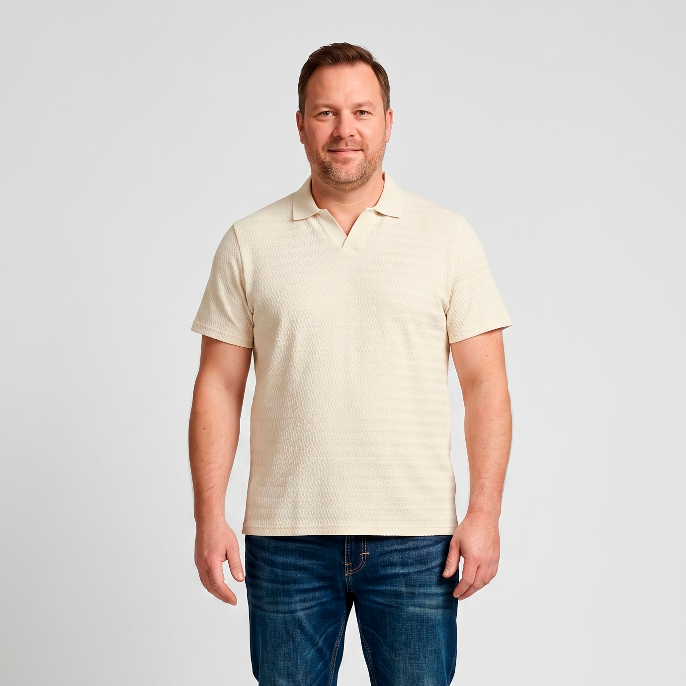 Blend Eswin Herre Polo Bleached Sand    i Store Plus Size Størrelser