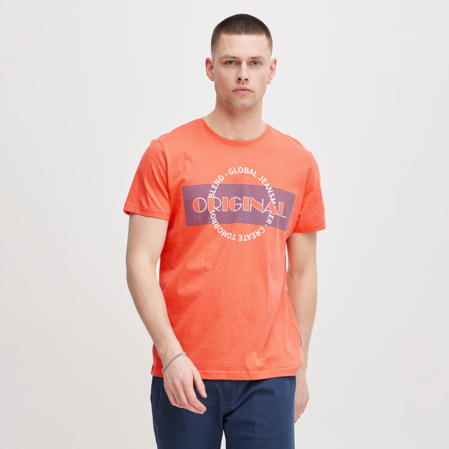 Blend Herre T-shirt i Coral Quartz – Plus Størrelser Udsalg!