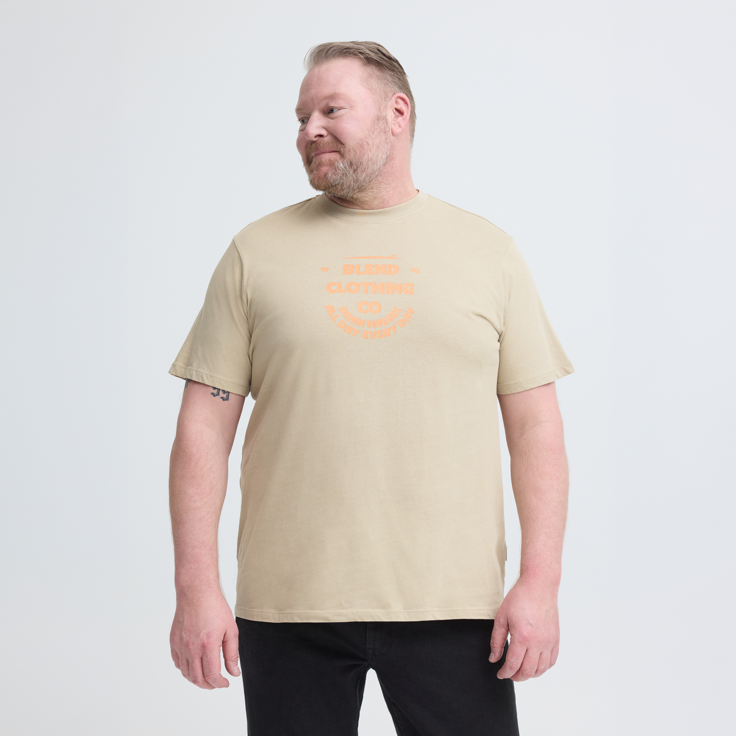 Blend Herre  -shirt Crockery    i Store Plus Size Størrelser