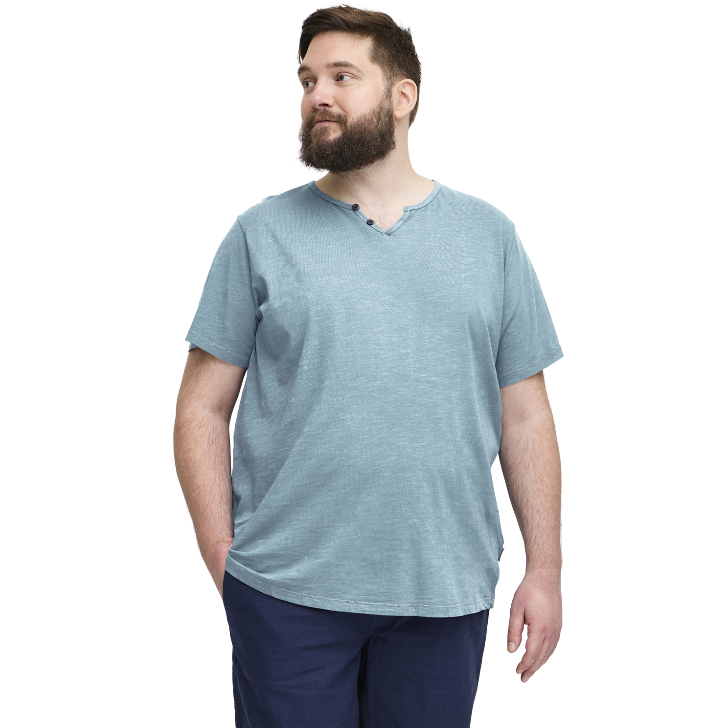 Blend Herre T-shirt Plus Size – Dusty Blue Tilbud!