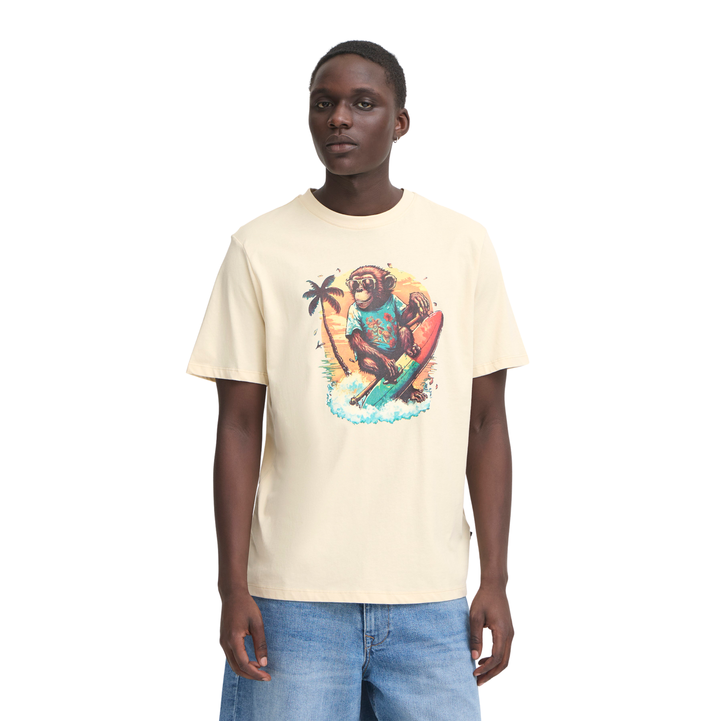 Blend Jessy Plus Size T-shirt - Bleget Sand til mænd