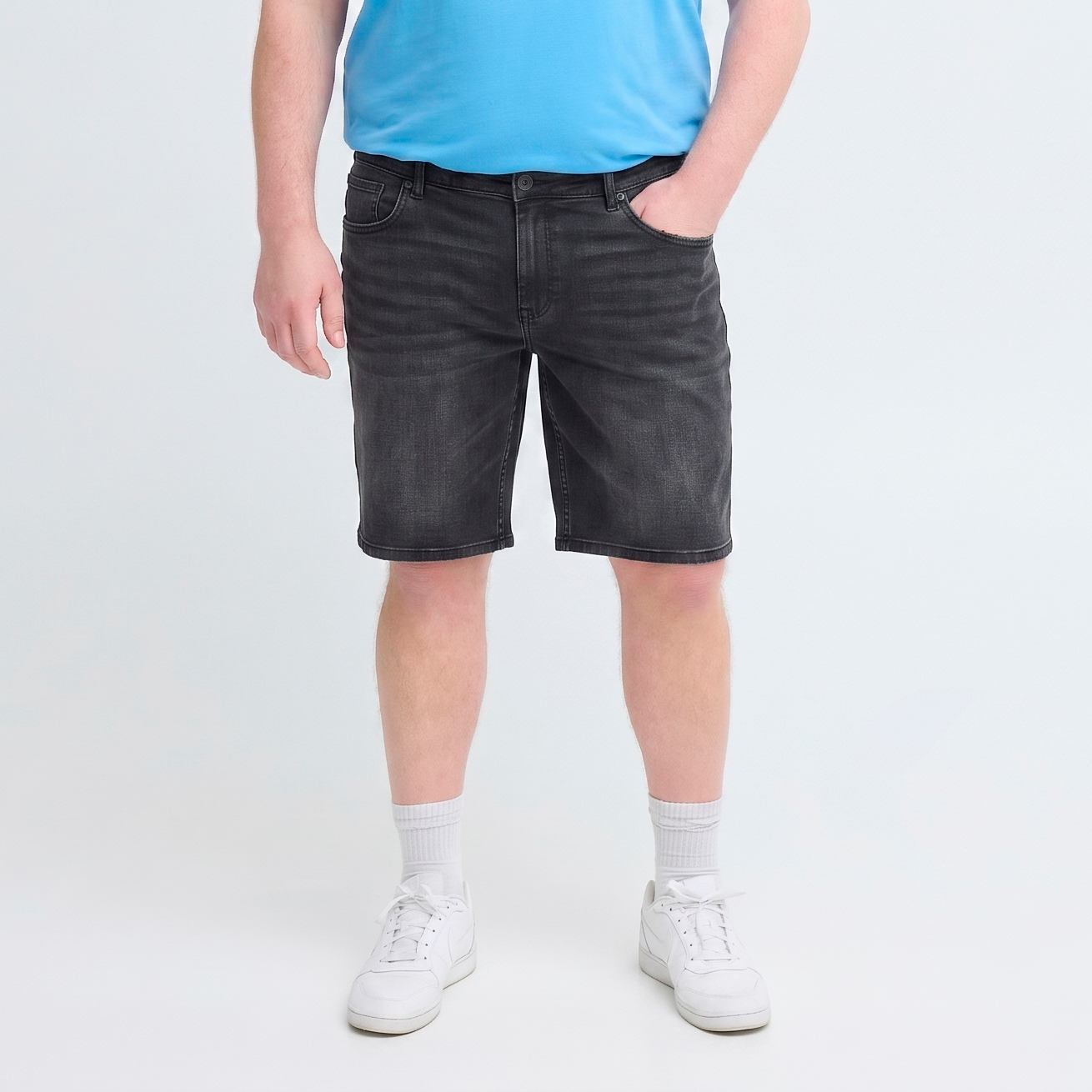 Blend Twister Herre Shorts Stretch Denim Black i Store Plus Size Størrelser