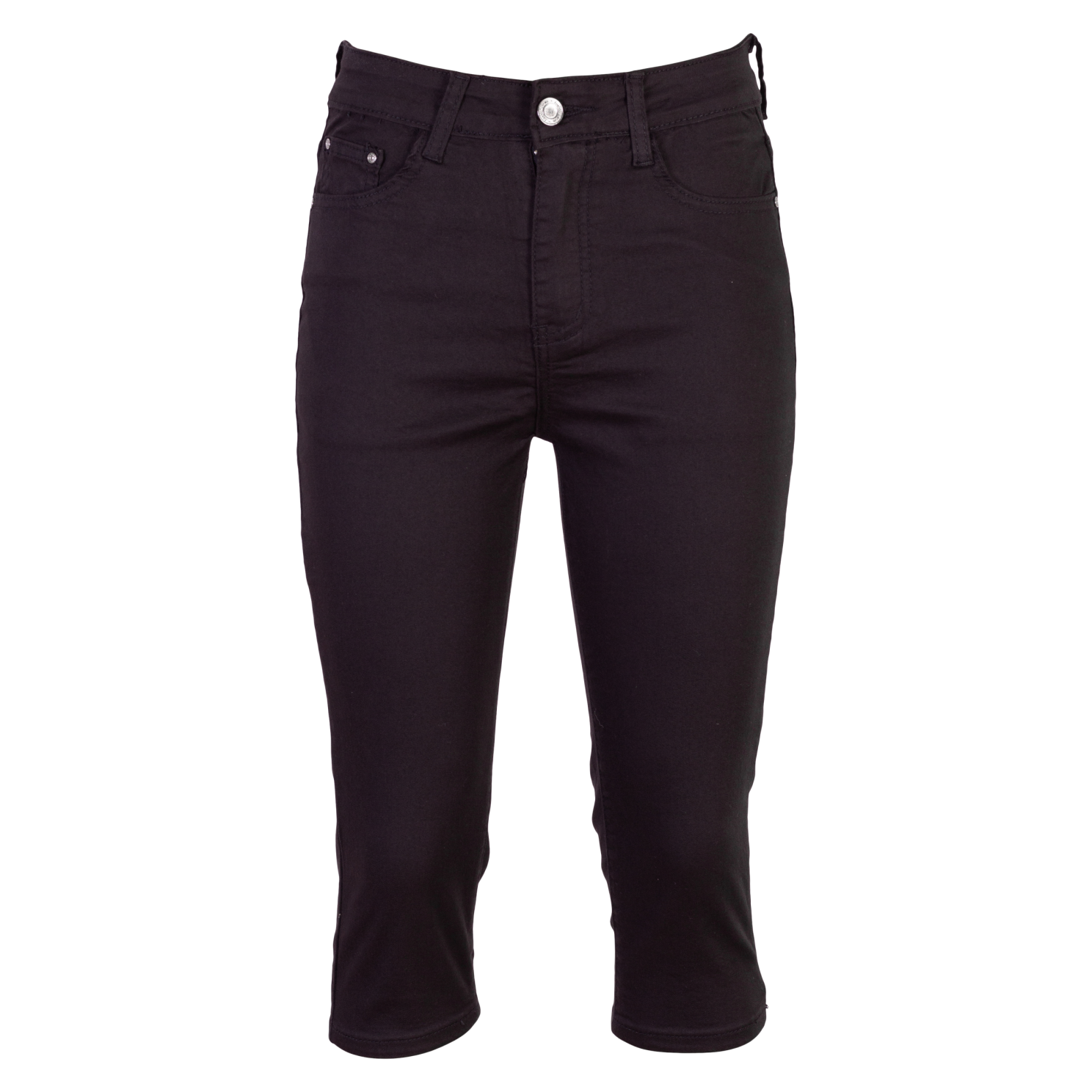 Plus Size Capri Bukser til Dame – Sort med Stretch, Tilbud!