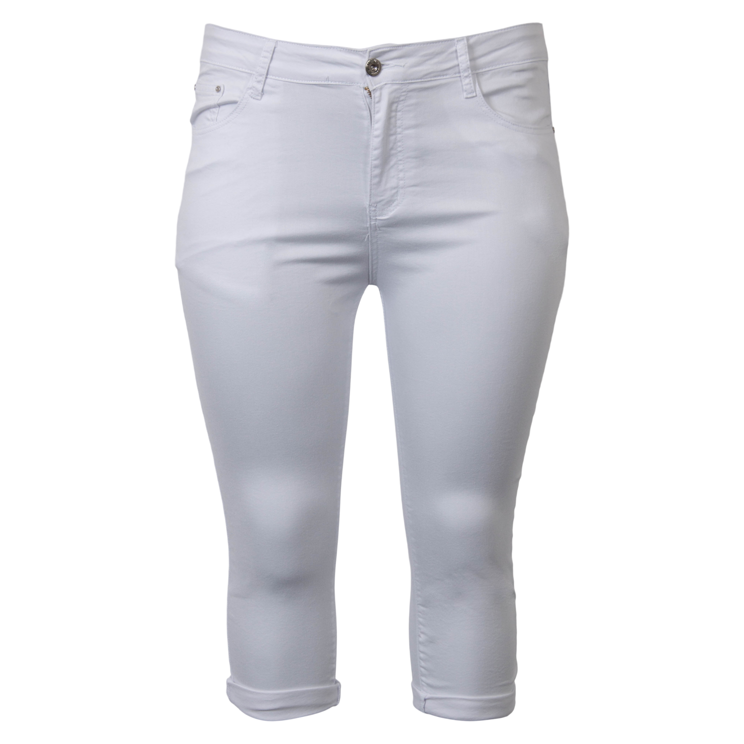 Plus Size Capri Knickers – Hvide Sommerjeans til Kvinder