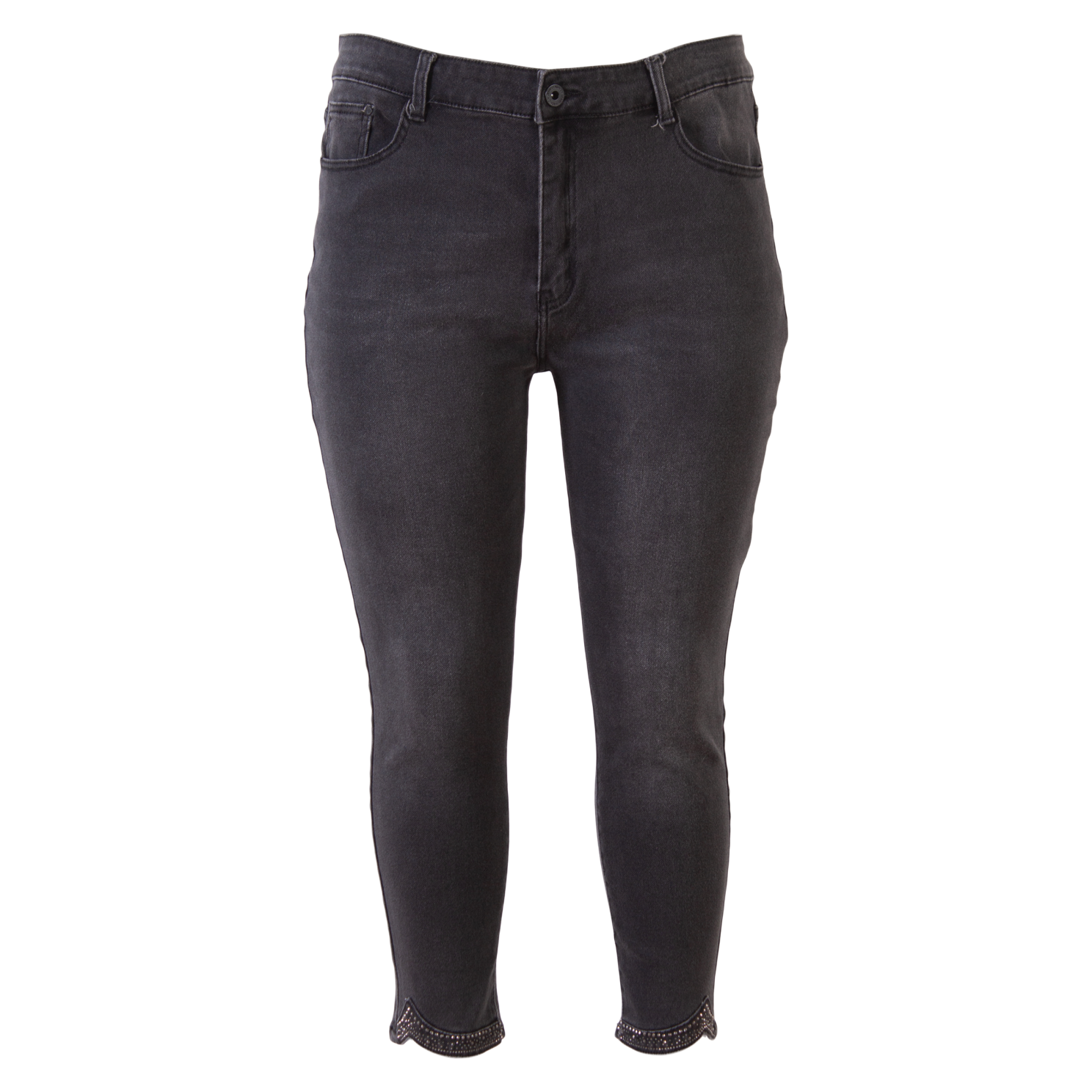 Trendy Plus Size Mørkegrå 7/8 Denim Jeans til Dame!