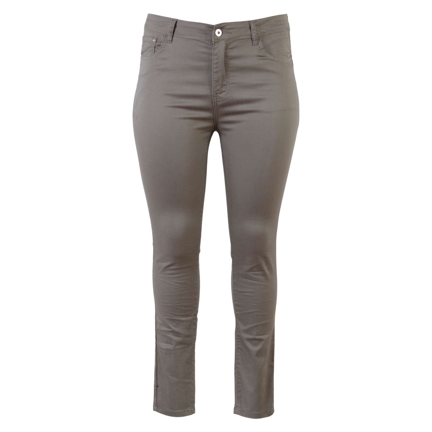 Plus Size Khaki Jeans med Push-Up Effekt til Damer