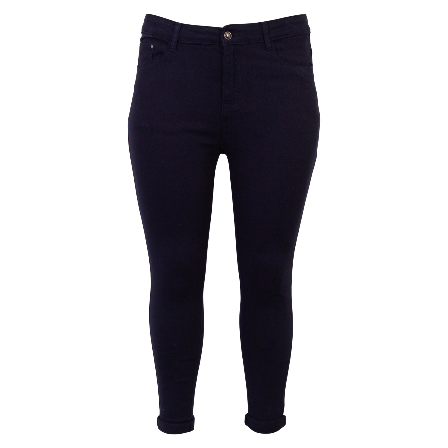 Plus Size Højtaljede Skinny Jeans – Navy Udsalg!