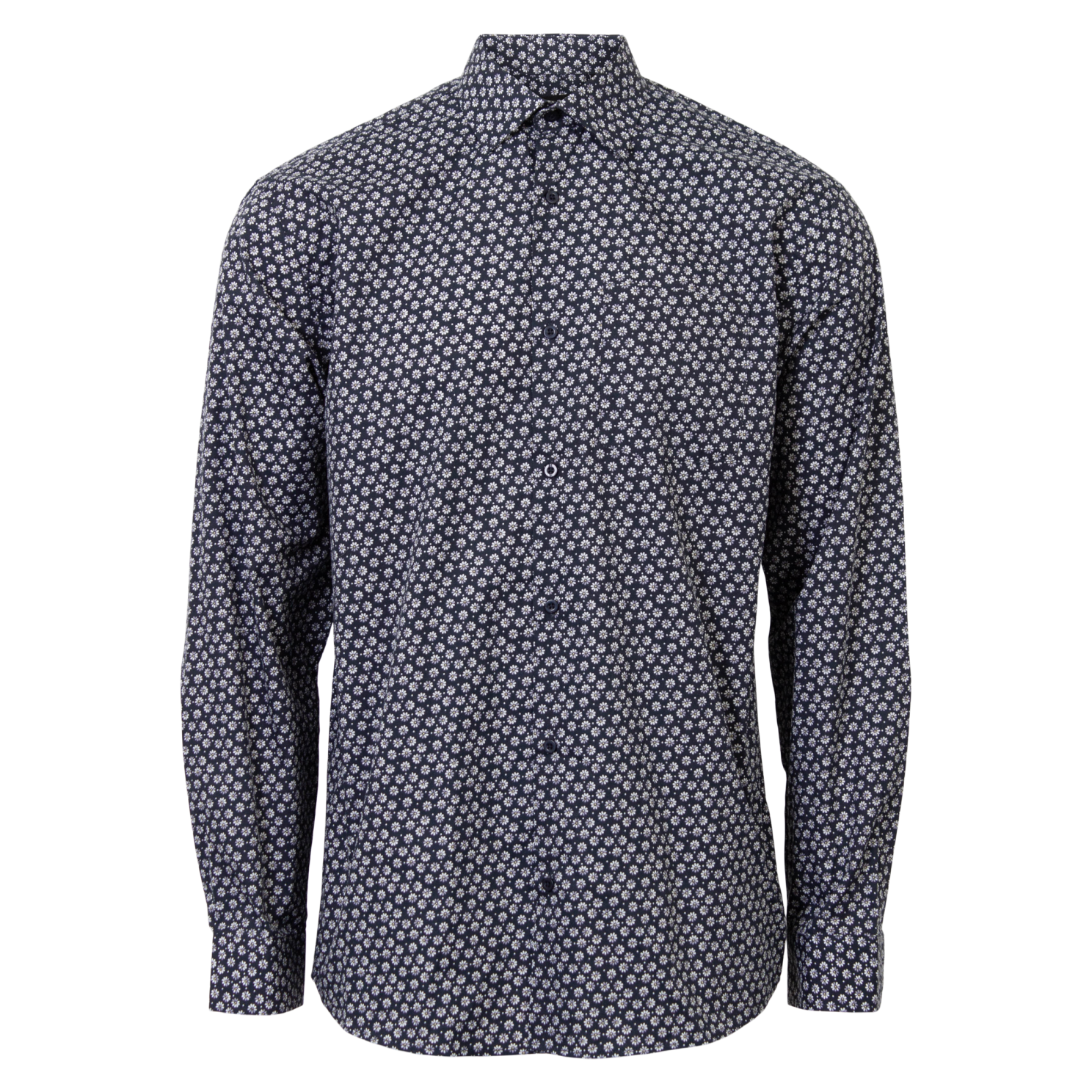 Carnét Ash Plus Size Herreskjorte – Blue Nights Udsalg
