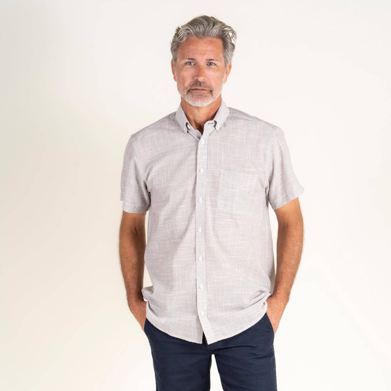 Carnét Edwin Herre Skjorte Dove    45 46 i Store Plus Size Størrelser
