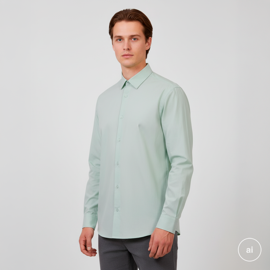 Carnét Jason Herre Skjorte Celadon    i Store Plus Size Størrelser