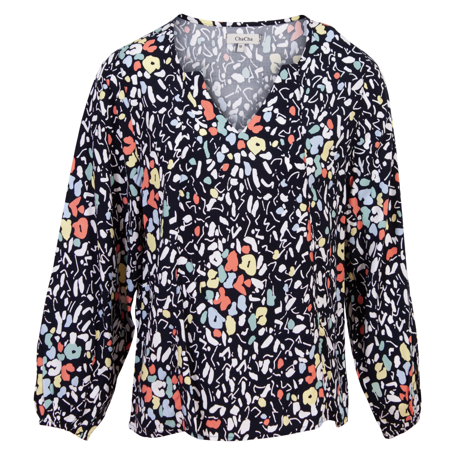 Chacha Plus Size Bluse med Navy Blomster – Fantastisk Tilbud!