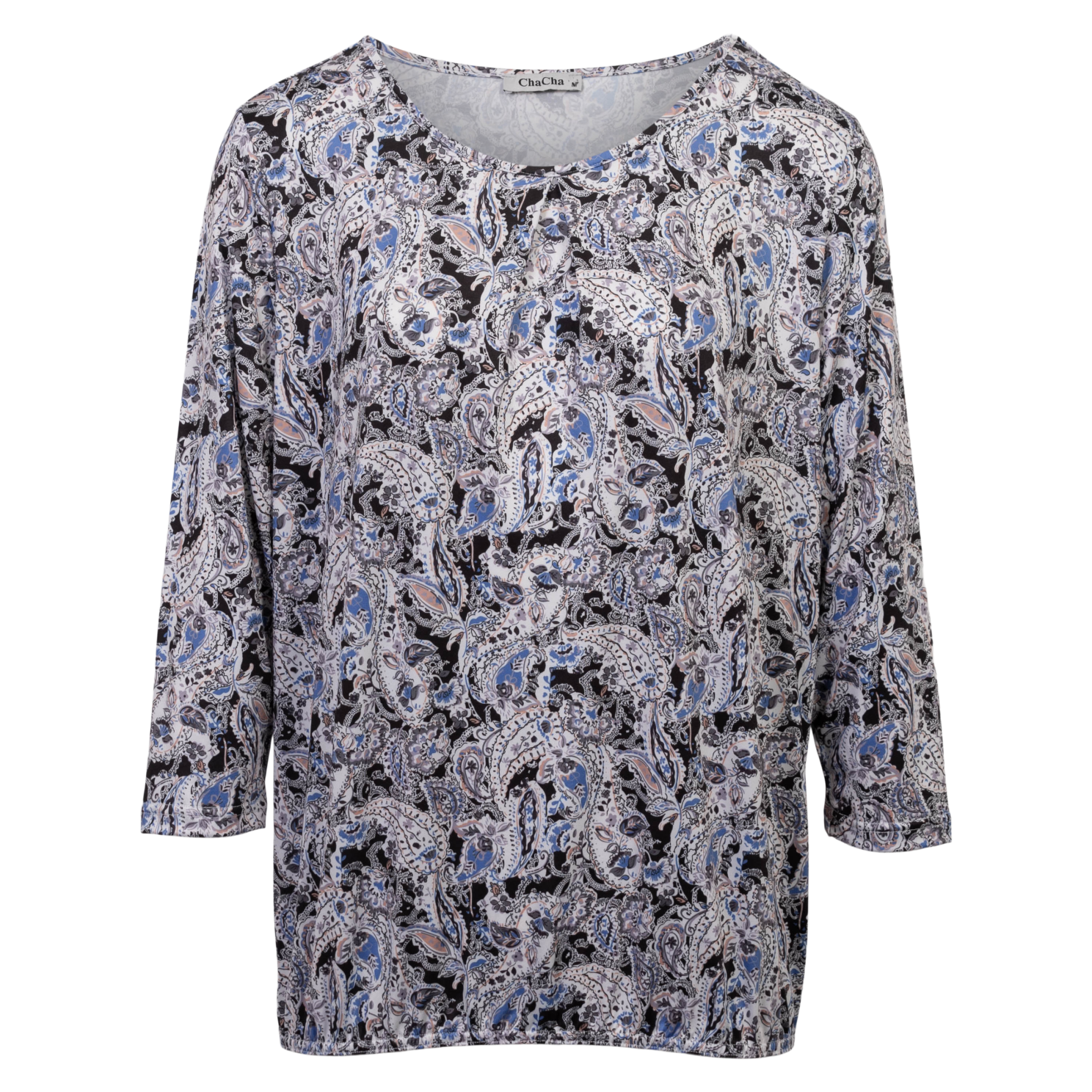 Elegant Plus Size Bluse med Paisley Print til Kvinder
