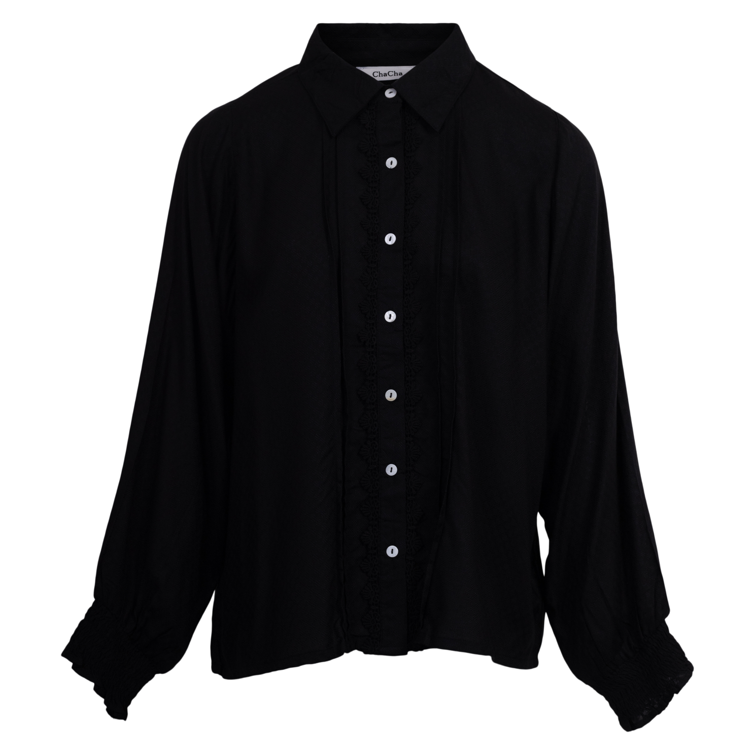Chacha Dame Skjorte Black   i Store Plus Size Størrelser