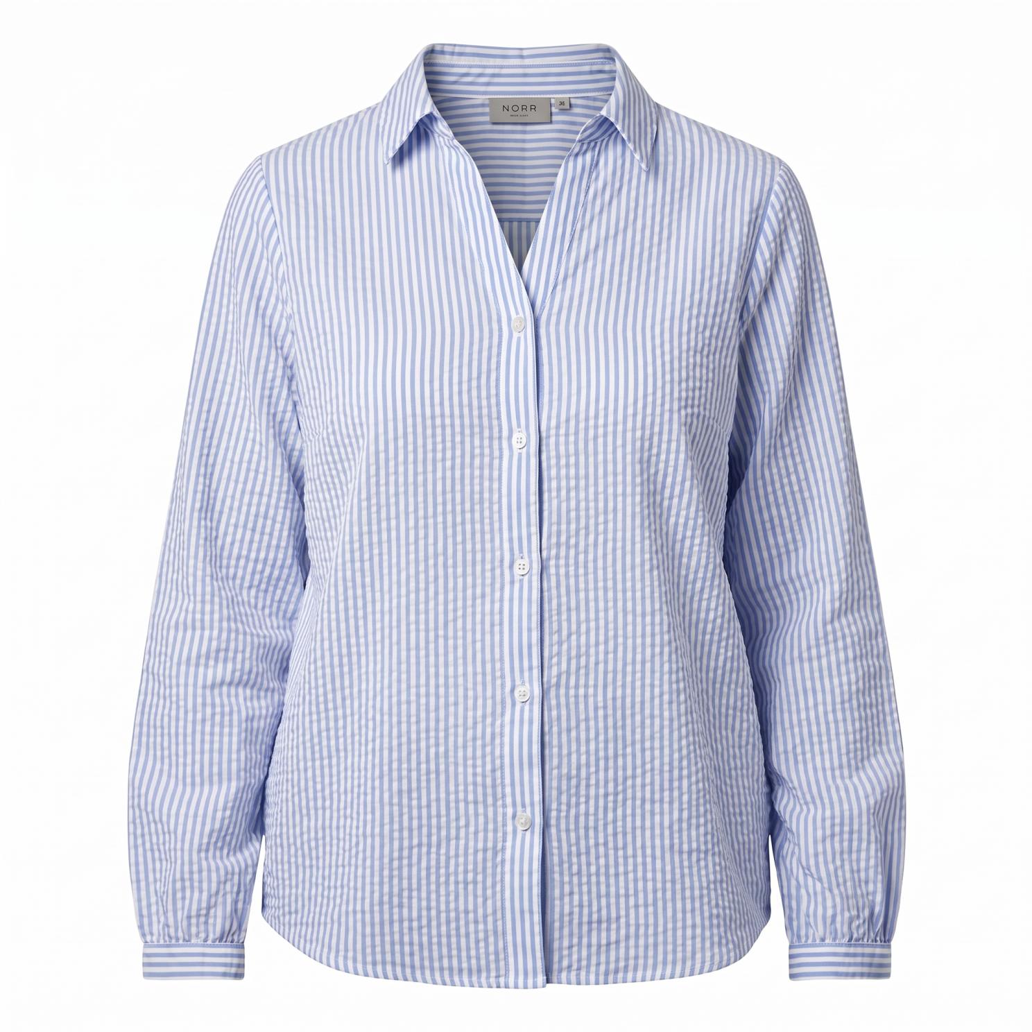 Chacha Dame Skjorte Blue Stripe i Store Plus Size Størrelser