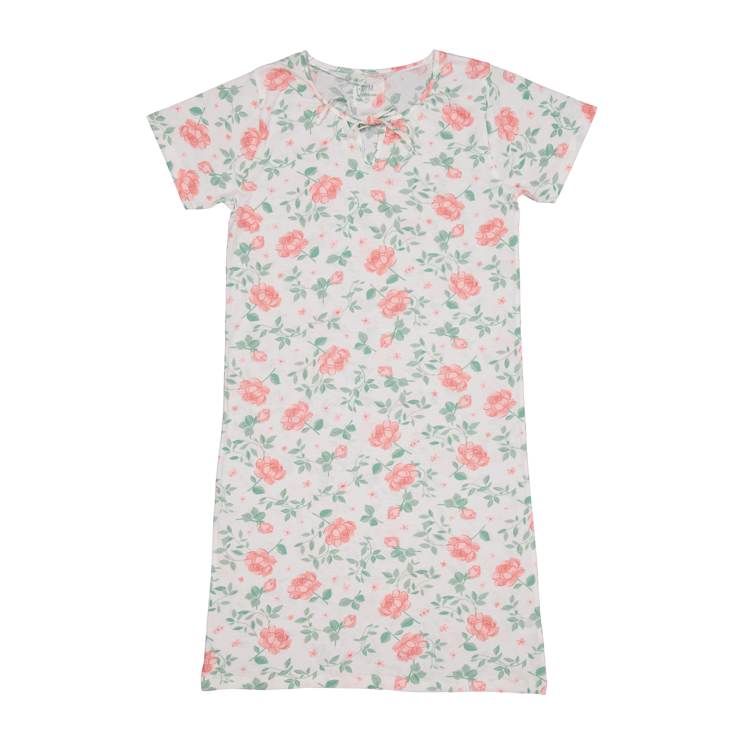 Crossbow Dame Natkjole Hvid   Blomst    i Store Plus Size Størrelser