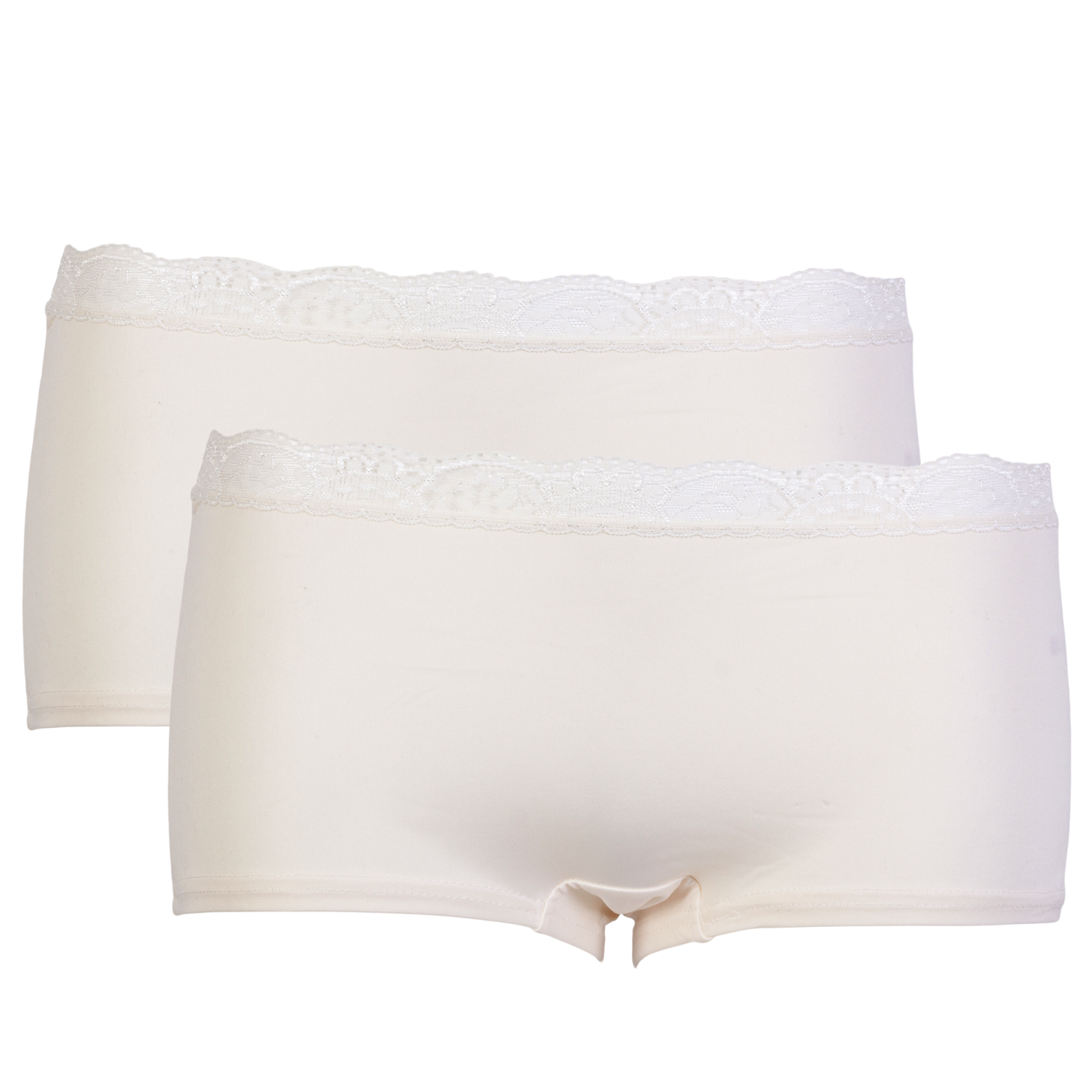 Crossbow Plus Size Dame Trusser – Offwhite 2-pak Tilbud