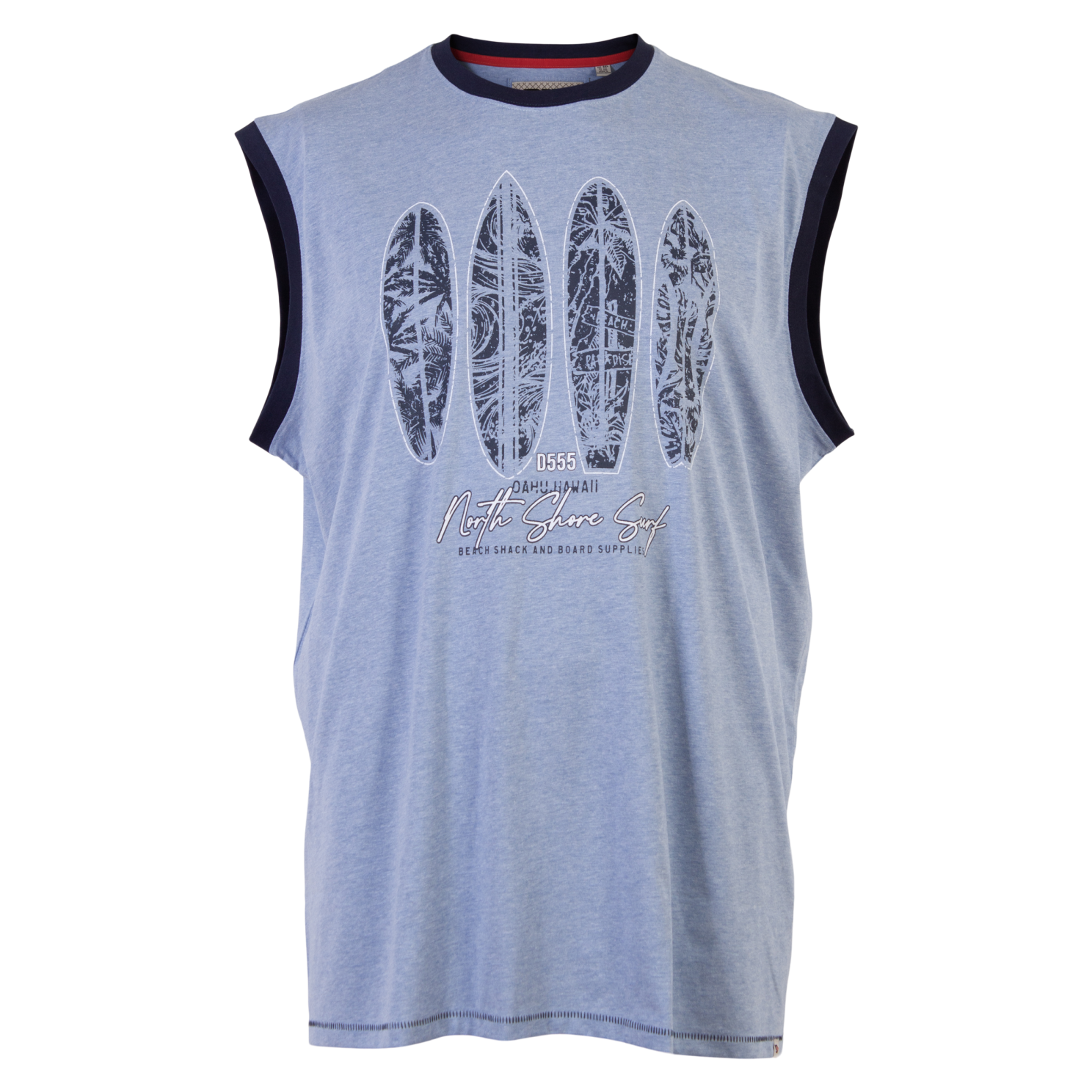 D5555 Bretton Plus Size Herre T-shirt – Blå Marl Tilbud!