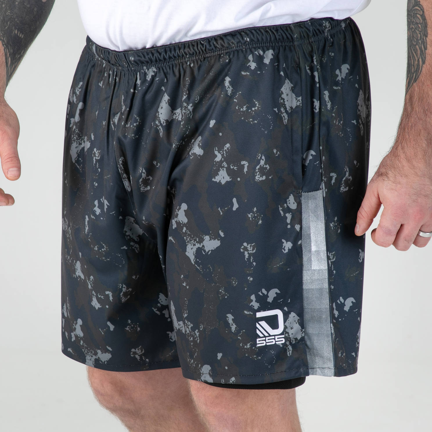 D555 Collins Herre Shorts Camo    i Store Plus Size Størrelser