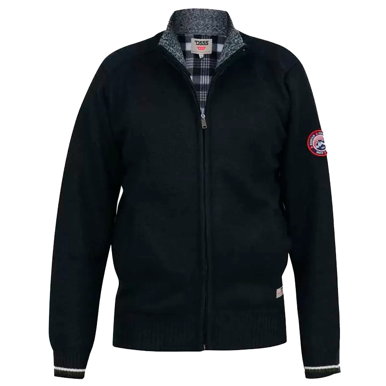 D555 Herre Cardigan Plus Size Navy    i Store Plus Size Størrelser