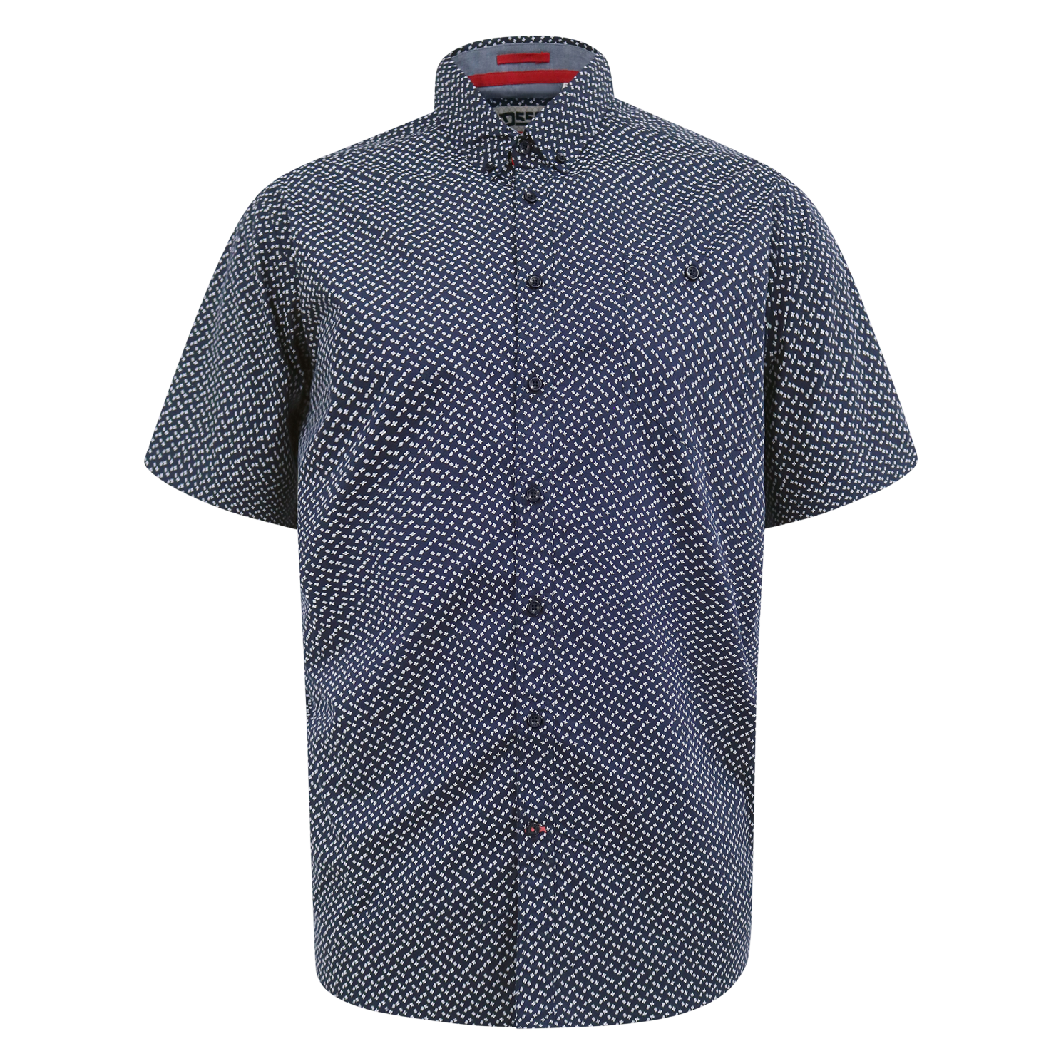 D555 Melrose Herre Kortærmet Skjorte Navy    i Store Plus Size Størrelser