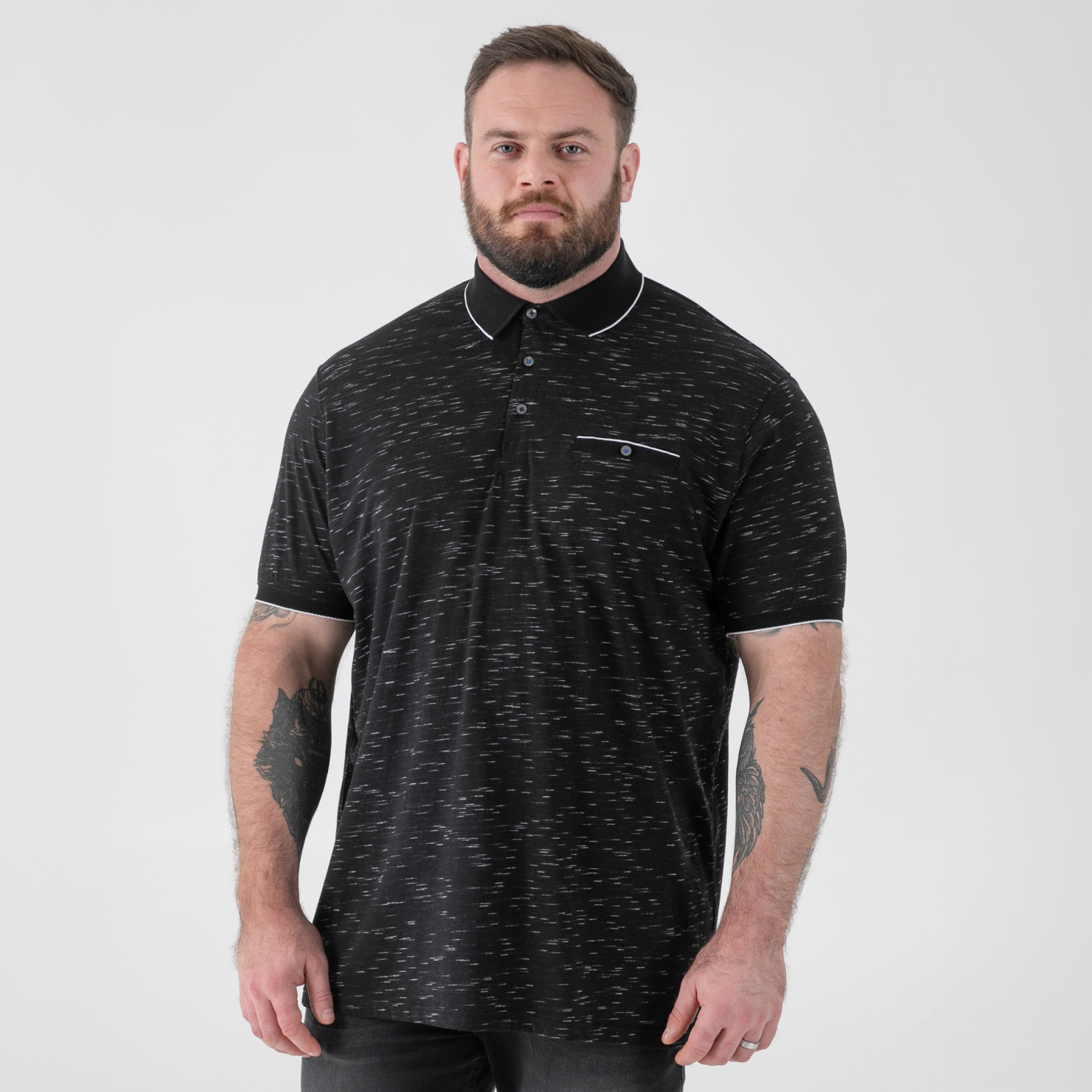 D555 Murphy Herre Polo Black Reno    i Store Plus Size Størrelser