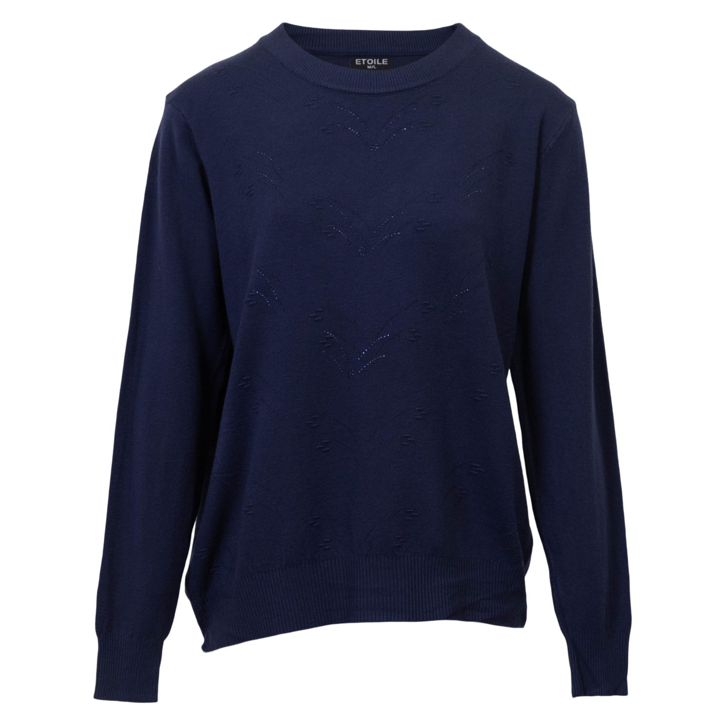 Etoile Dame Striktrøje Navy      i Store Plus Size Størrelser